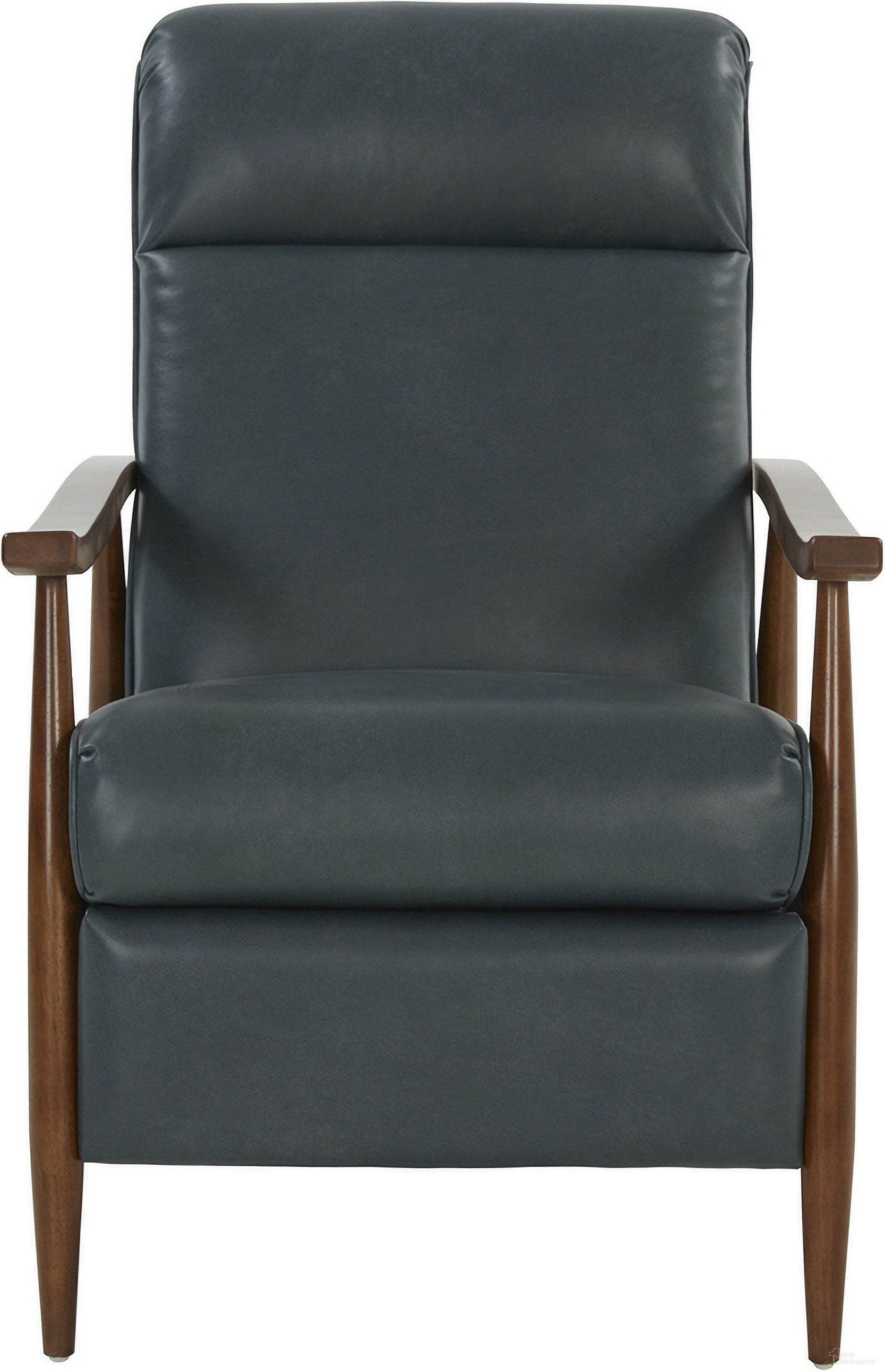 The appearance of Hampton Push Thru The Arms Recliner In Bluegray designed by BarcaLounger in the transitional interior design. This gray piece of furniture was selected by 1StopBedrooms from Hampton Collection to add a touch of cosiness and style into your home. Sku: 71158571344. Material: Leather.