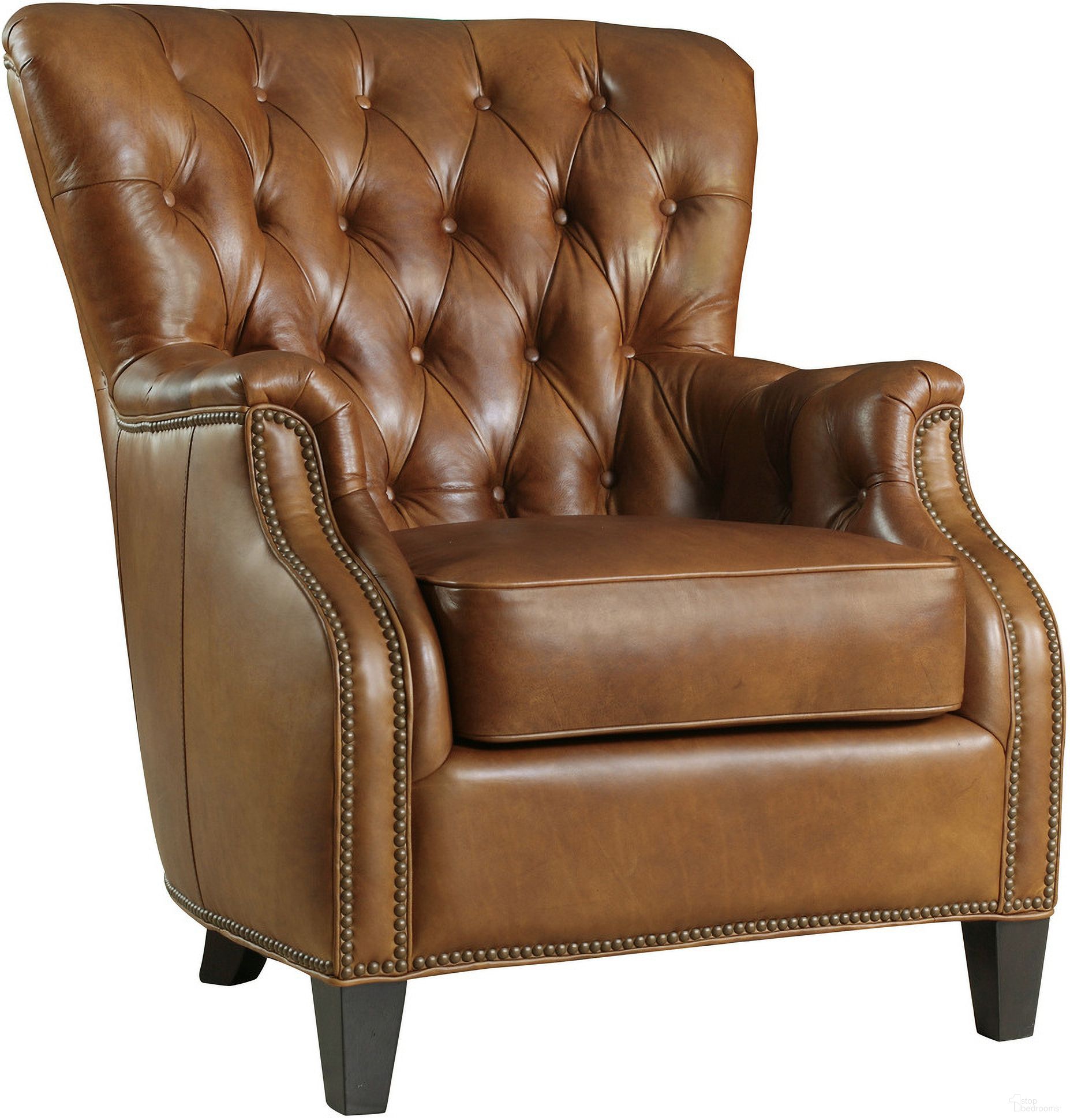 Hamrick Brown Leather Club Chair by Hooker 1StopBedrooms