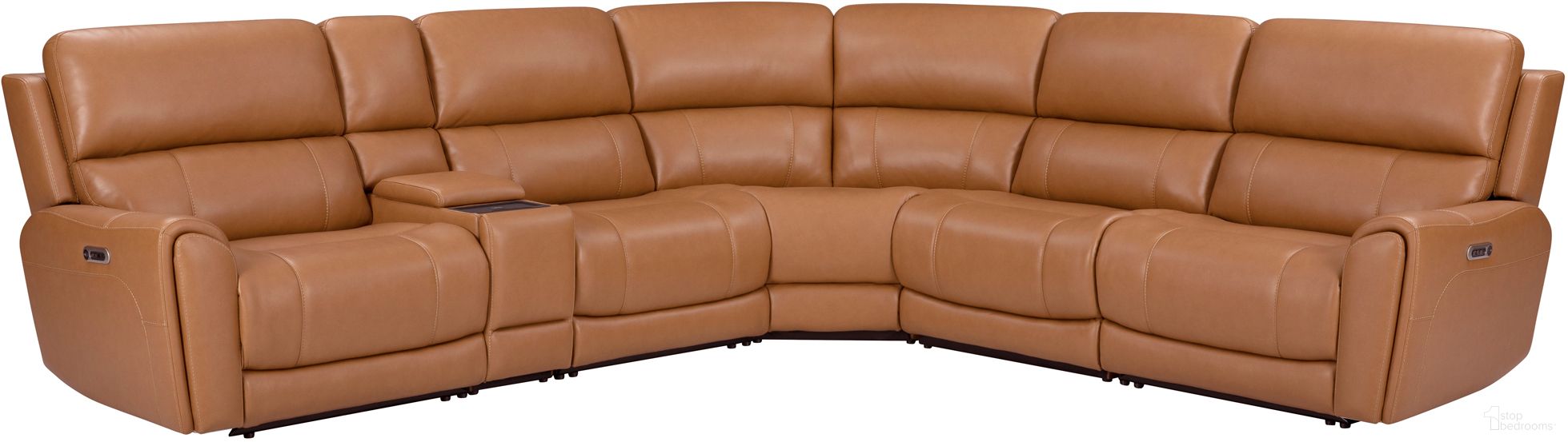 Hancock 6 Piece Zero Gravity Power Reclining Sectional with Power Adjustable Headrests In Apple Cider