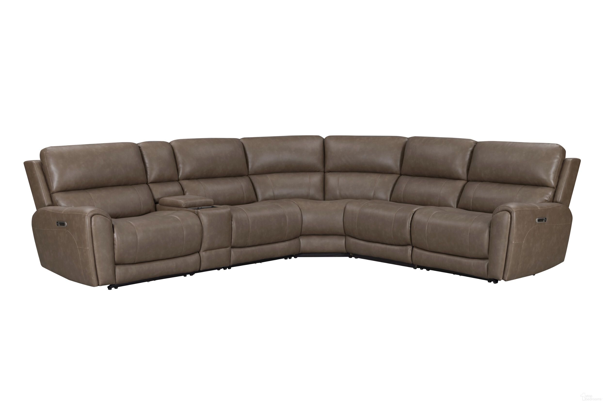 The appearance of Hancock 6 Piece Zero Gravity Power Reclining Sectional with Power Adjustable Headrests In Bette Hazel designed by Parker House in the traditional interior design. This bette hazel piece of furniture was selected by 1StopBedrooms from Hancock Collection to add a touch of cosiness and style into your home. Sku: MHAN-811LP3Z-BTHZ;MHAN-811RP3Z-BTHZ;MHAN-810P3Z-BTHZ;MHAN-840-BTHZ;MHAN-850-BTHZ;MHAN-860T-BTHZ. Material: Leather.