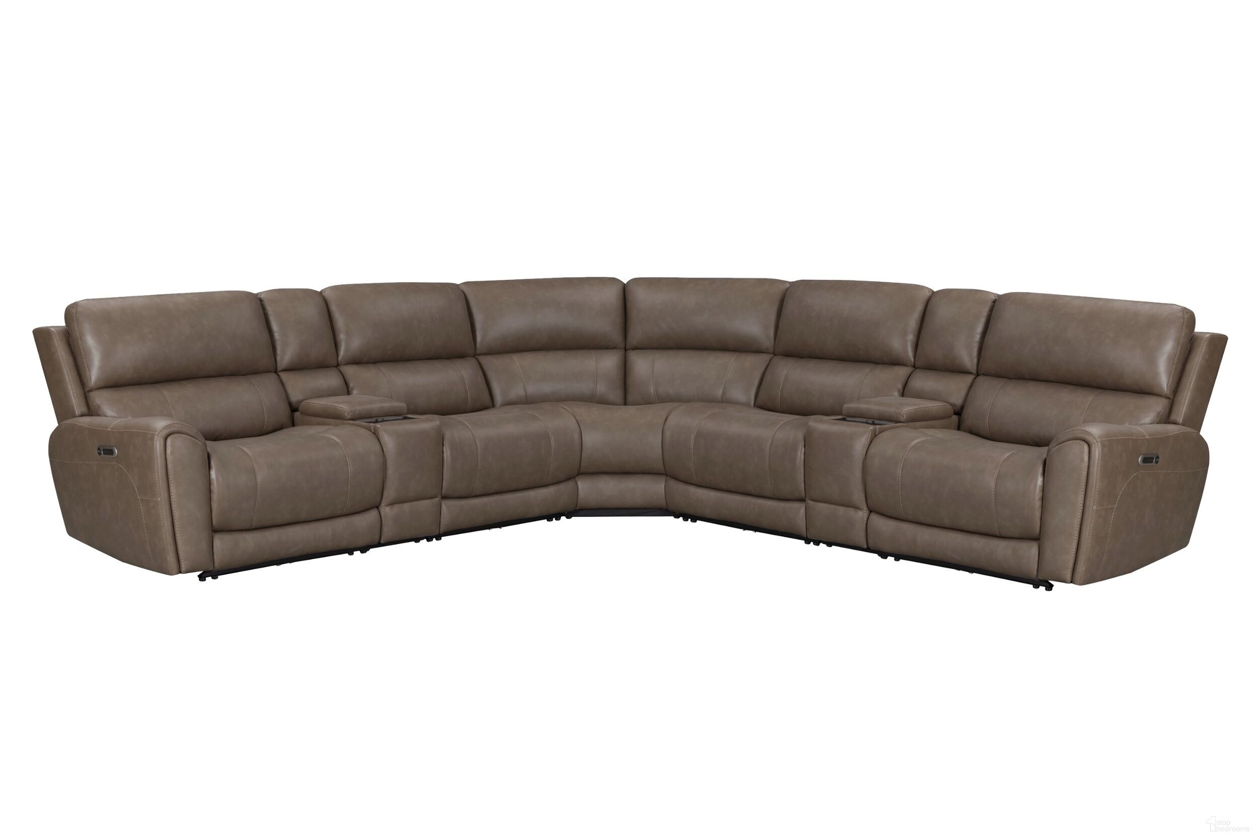 Hancock 7 Piece Zero Gravity Power Reclining Sectional with Power Adjustable Headrests In Bette Hazel