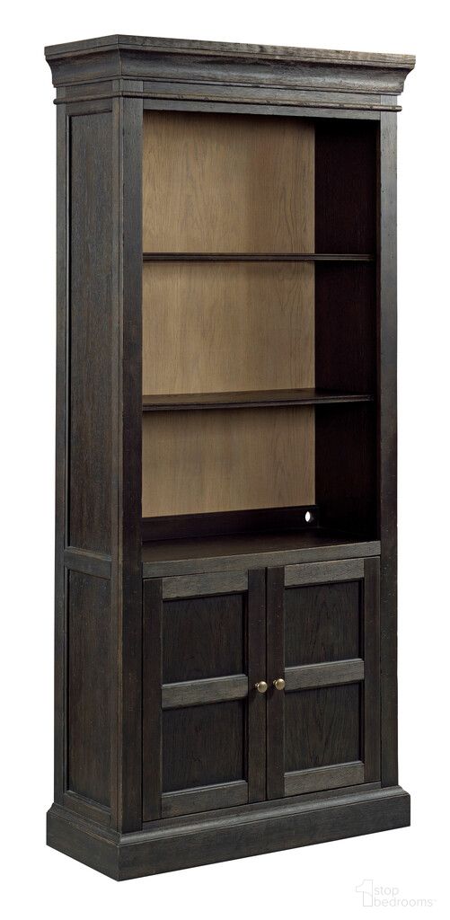 The appearance of Hancock Bookcase In Black designed by Hammary in the transitional interior design. This black piece of furniture  was selected by 1StopBedrooms from Hancock Collection to add a touch of cosiness and style into your home. Sku: 038-589. Material: Wood.