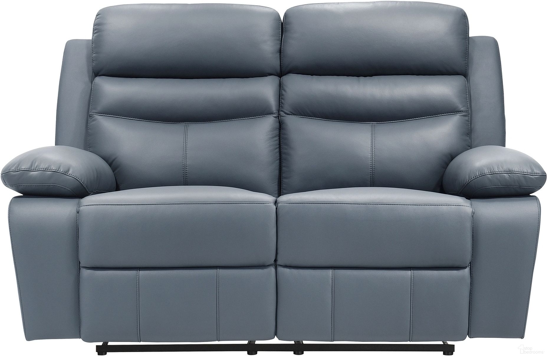 The appearance of Hancock Double Reclining Loveseat In Blue designed by Homelegance in the modern / contemporary interior design. This blue piece of furniture was selected by 1StopBedrooms from Hancock Collection to add a touch of cosiness and style into your home. Sku: 9628BUE-2. Material: Leather.