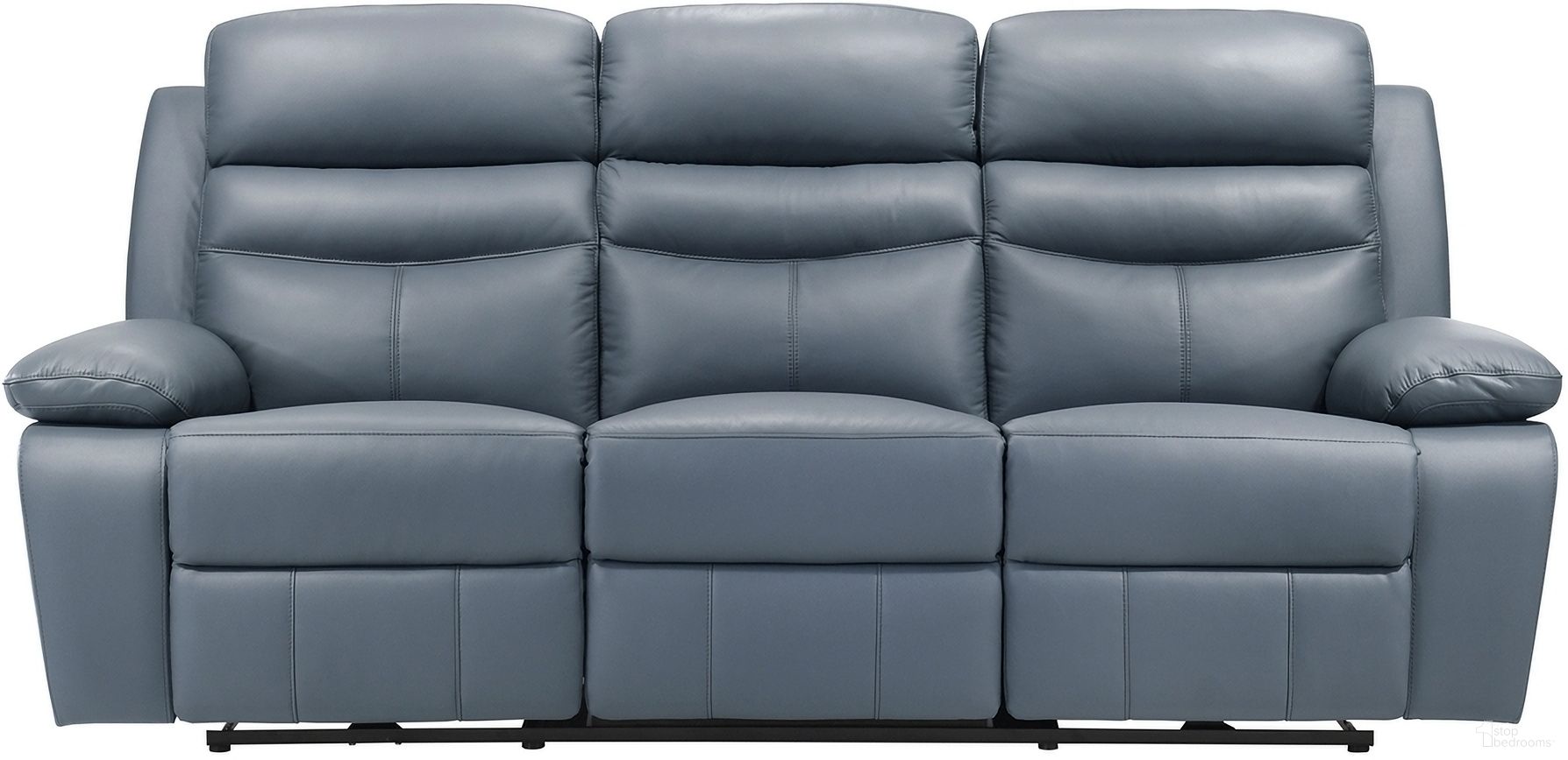 The appearance of Hancock Power Double Reclining Sofa In Blue designed by Homelegance in the modern / contemporary interior design. This blue piece of furniture was selected by 1StopBedrooms from Hancock Collection to add a touch of cosiness and style into your home. Sku: 9628BUE-3PW. Material: Leather.