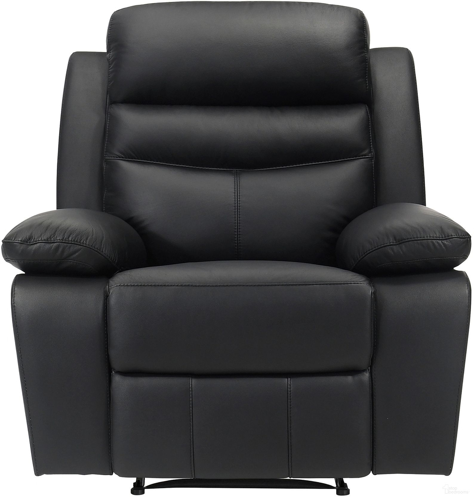 The appearance of Hancock Reclining Chair In Black designed by Homelegance in the modern / contemporary interior design. This black piece of furniture  was selected by 1StopBedrooms from Hancock Collection to add a touch of cosiness and style into your home. Sku: 9628BLK-1. Material: Leather.