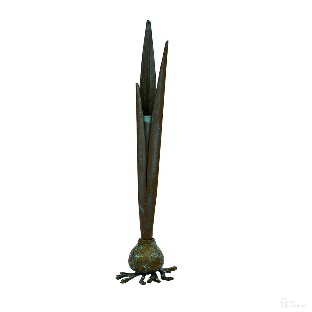 Handcrafted Garlic Bud Vase Verdigris In Gold
