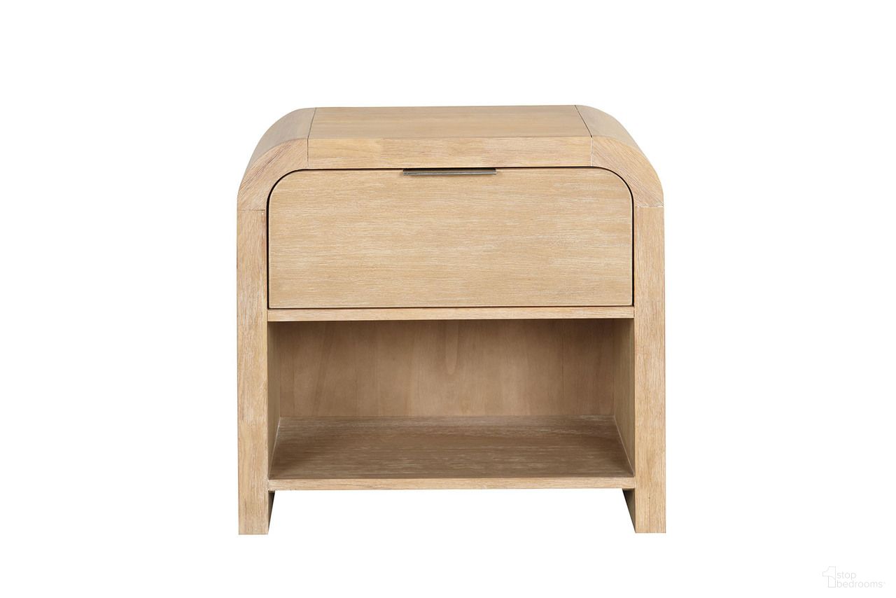 The appearance of Handforth Nightstand In Natural designed by Furniture of America in the transitional interior design. This natural piece of furniture  was selected by 1StopBedrooms from Handforth Collection to add a touch of cosiness and style into your home. Sku: FM7705NT-N. Material: Solid Rubberwood.