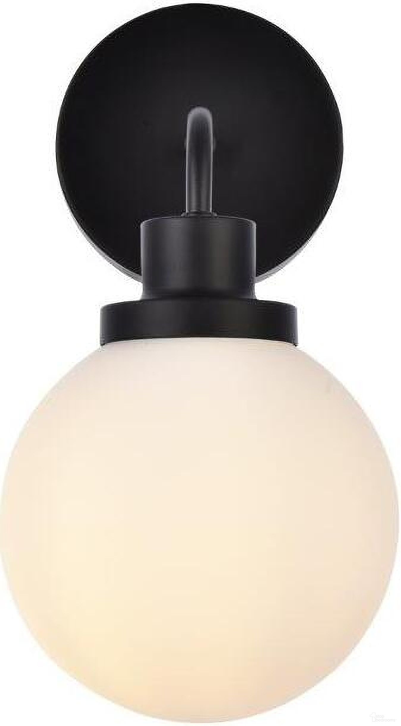 Hanson 1 Light Bath Sconce In Black With Frosted Shade