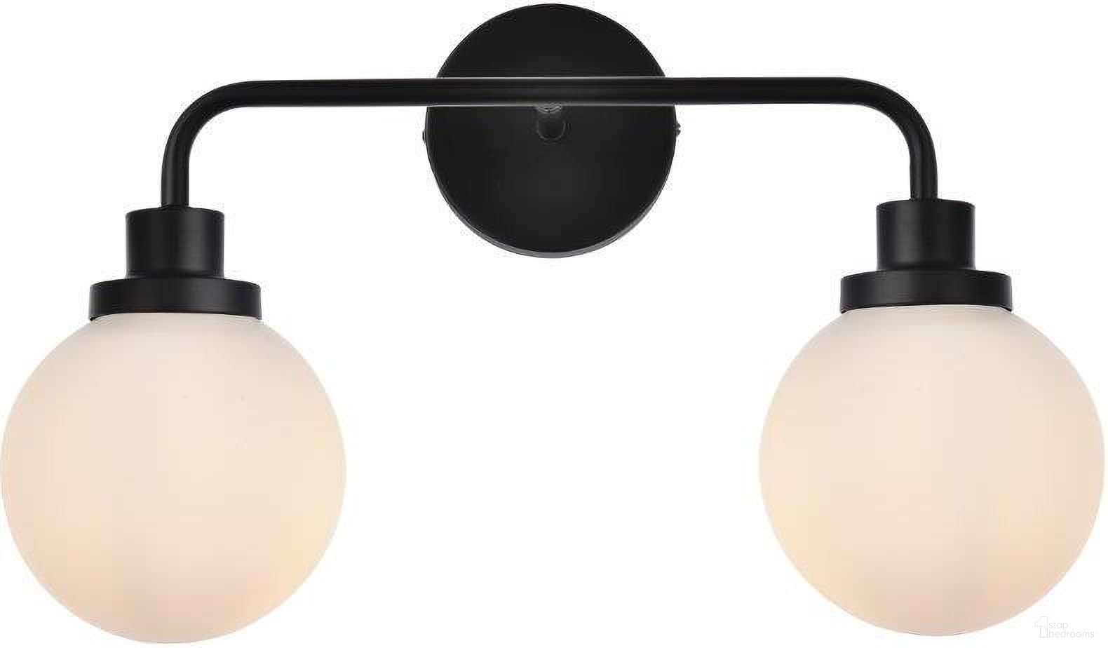 Hanson 2 Lights Bath Sconce In Black With Frosted Shade