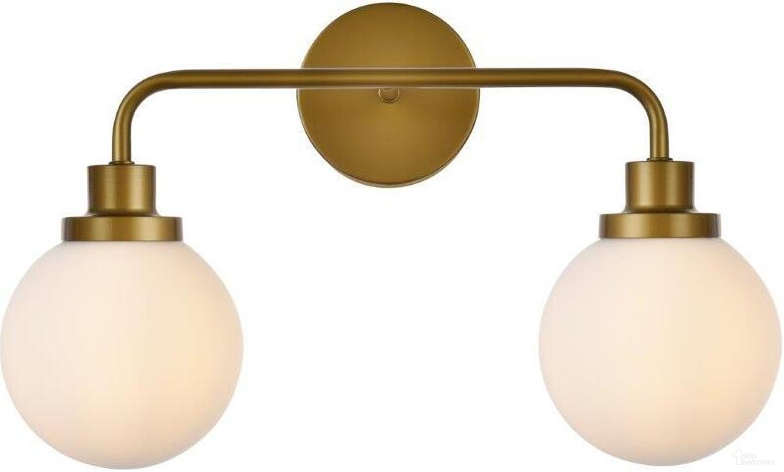 Hanson 2 Lights Bath Sconce In Brass With Frosted Shade