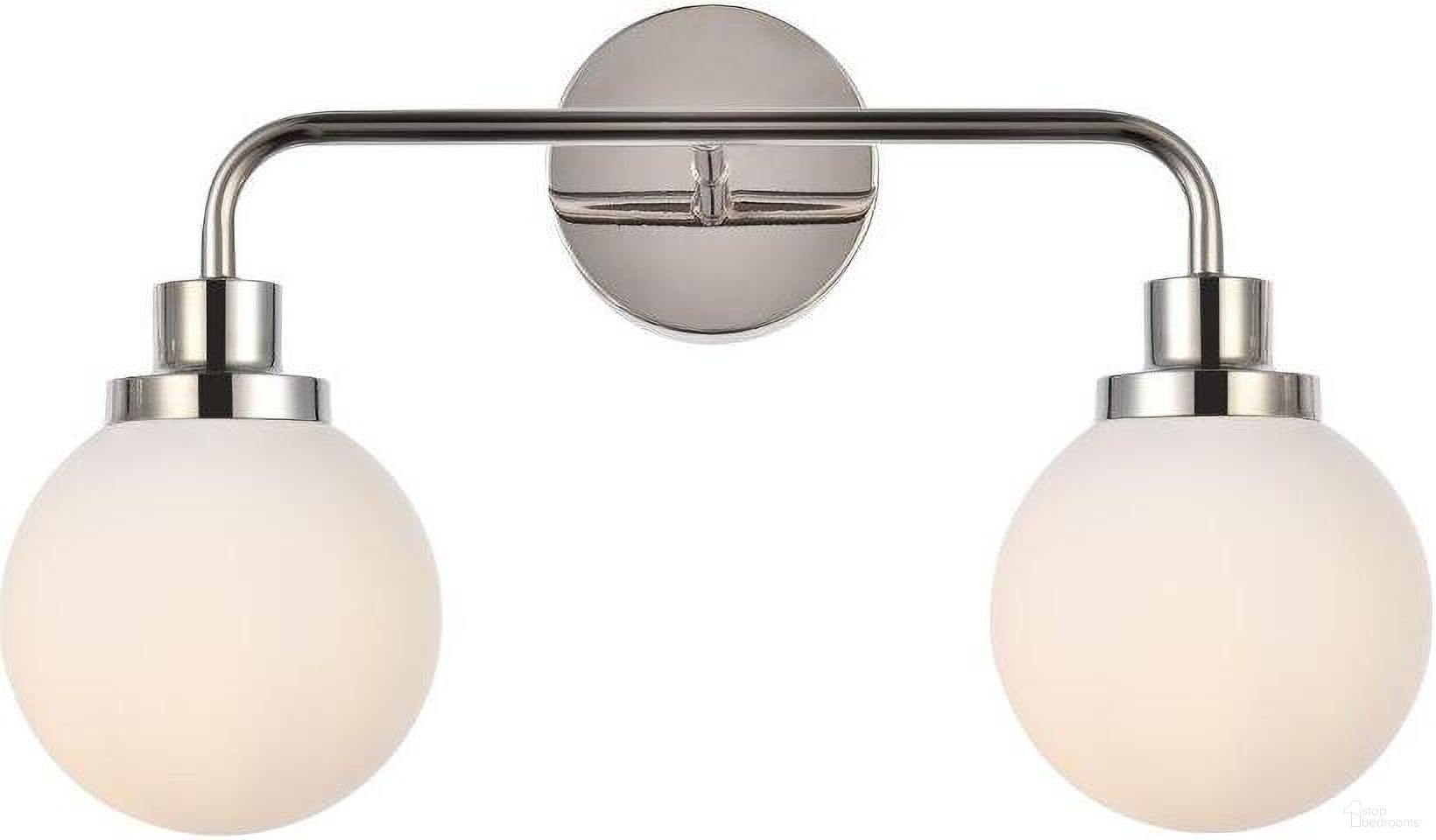 Hanson 2 Lights Bath Sconce In Polished Nickel With Frosted Shade