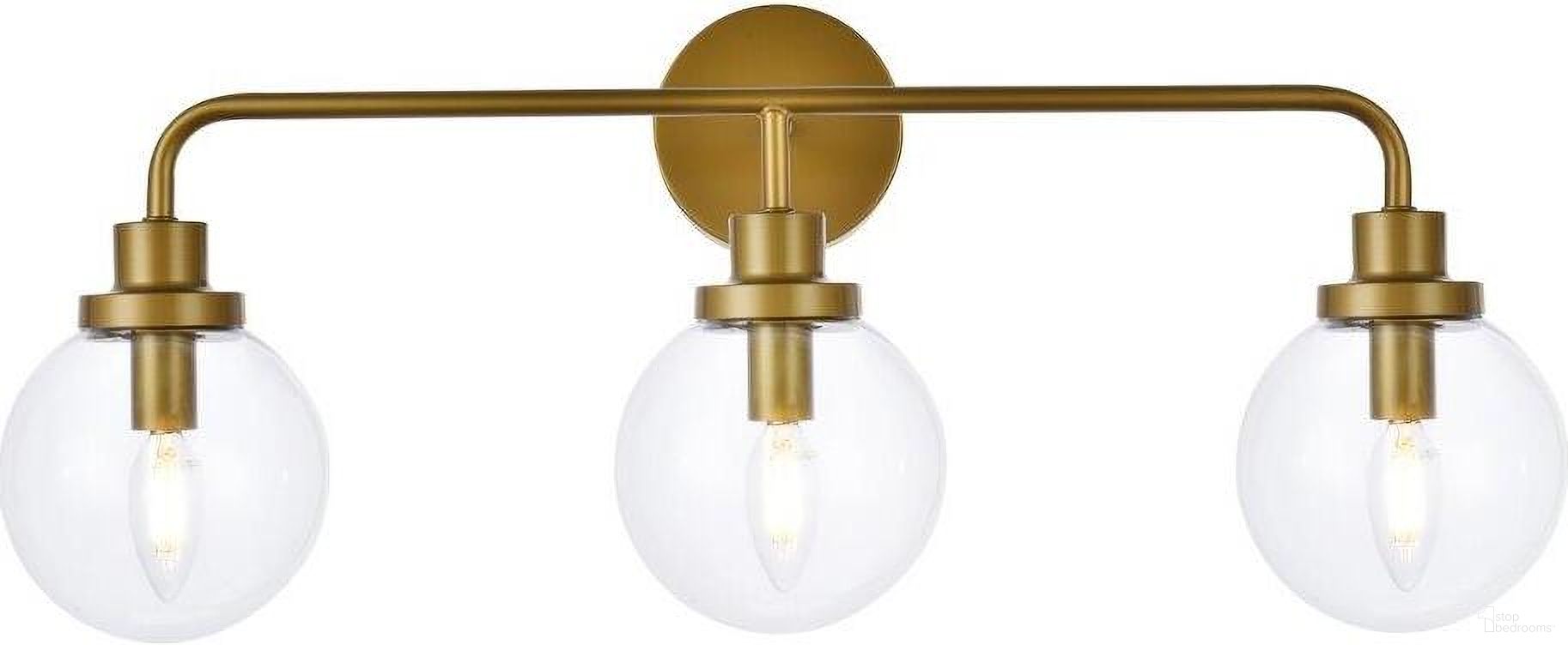 Hanson 3 Lights Bath Sconce In Brass With Clear Shade