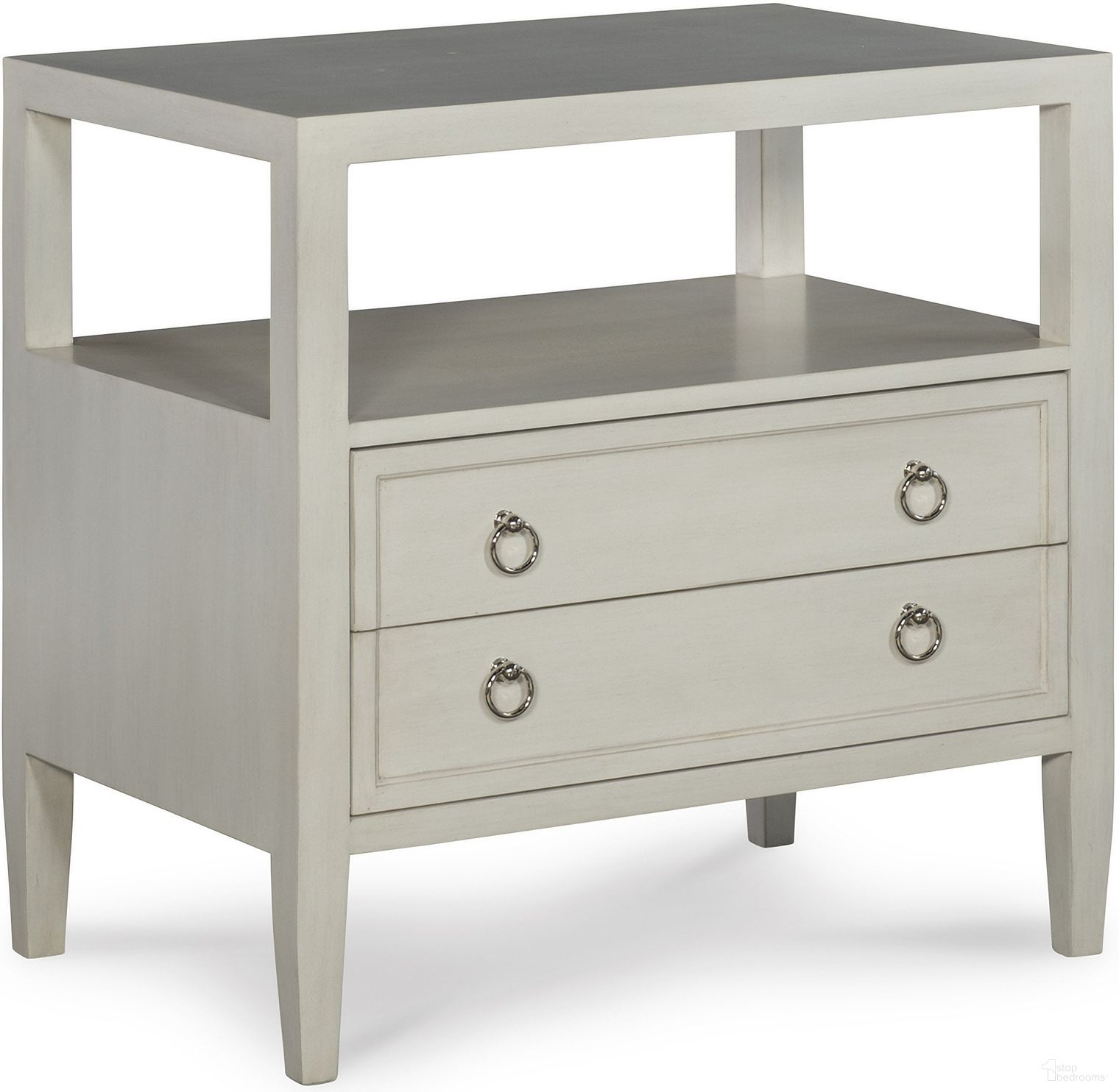 The appearance of Harbor Two Drawer Nightstand In Off White designed by Century Furniture in the modern / contemporary interior design. This off white piece of furniture was selected by 1StopBedrooms from Curate Collection to add a touch of cosiness and style into your home. Sku: CT6019-CN. Material: Wood.
