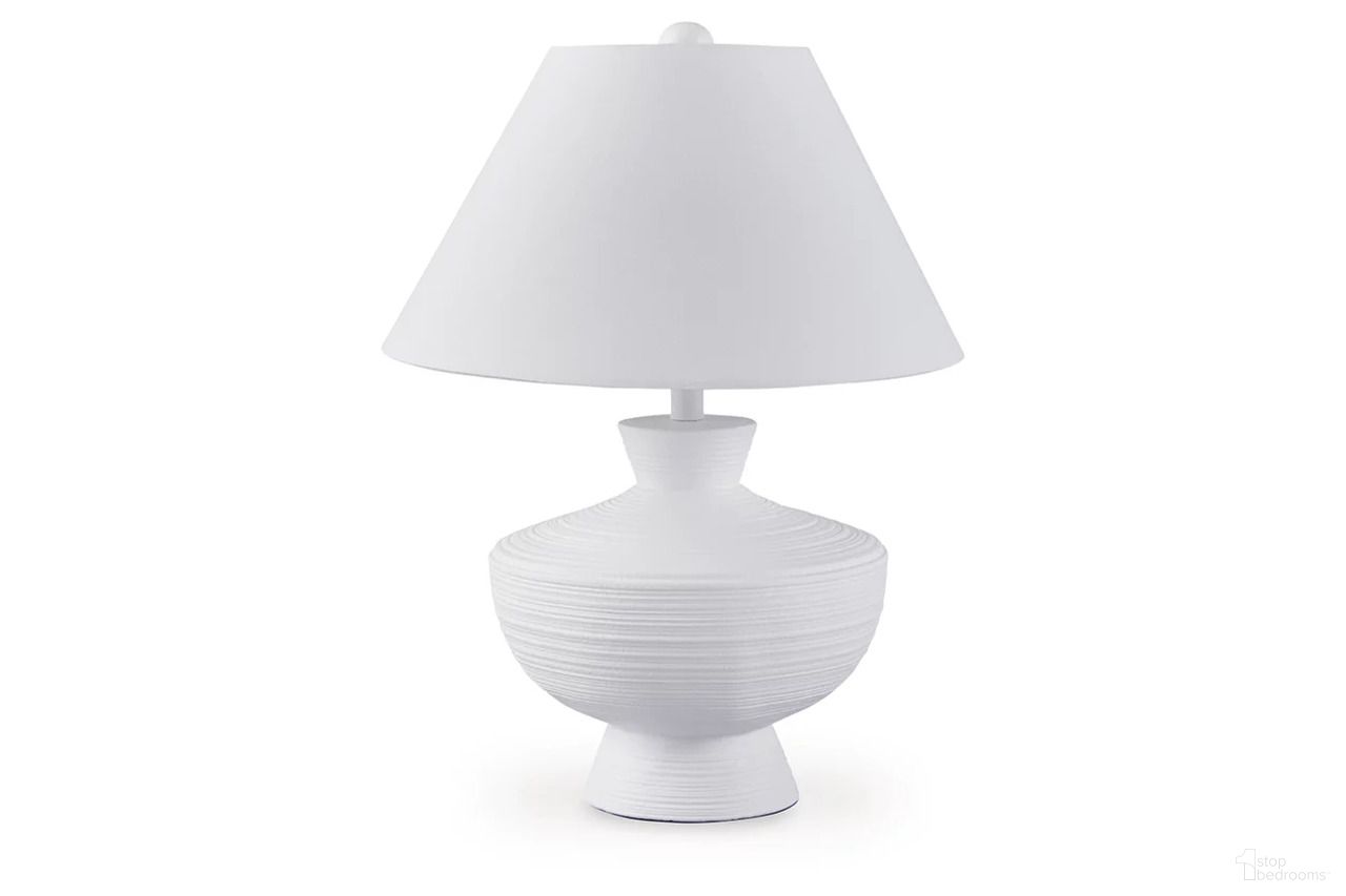 The appearance of Harelwood Table Lamp In White designed by Signature Design by Ashley in the modern / contemporary interior design. This white piece of furniture was selected by 1StopBedrooms from Harelwood Collection to add a touch of cosiness and style into your home. Sku: L235934.
