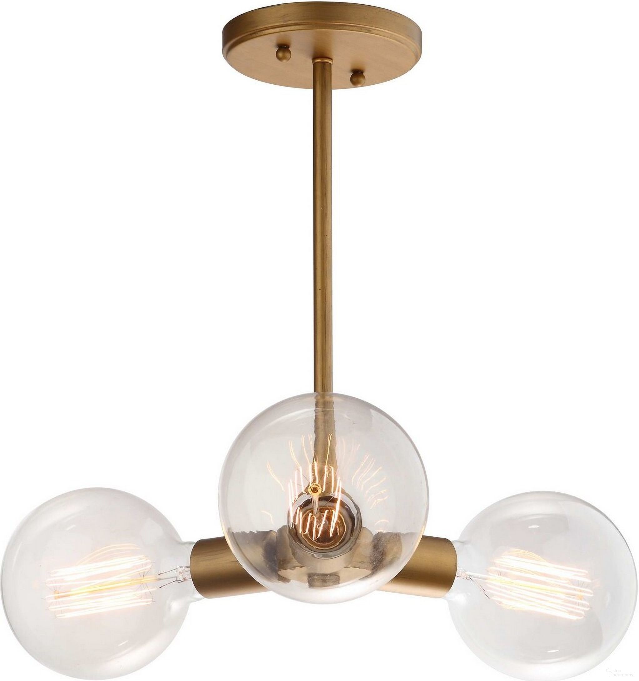 The appearance of Harkin Gold 3 Light 18 Inch Dia Adjustable Pendant designed by Safavieh in the modern / contemporary interior design. This gold piece of furniture  was selected by 1StopBedrooms from Safavieh PND Collection to add a touch of cosiness and style into your home. Sku: PND4011A. Material: Iron.