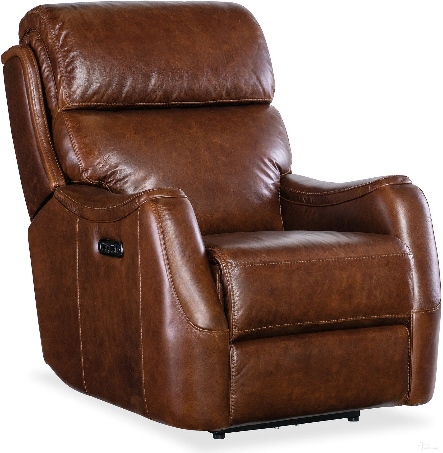 The appearance of Harlan Zero Gravity Power Recliner W/Power Headrest In Brown designed by Hooker in the transitional interior design. This brown piece of furniture was selected by 1StopBedrooms from MS Collection to add a touch of cosiness and style into your home. Sku: SS734-PHZ1-088. Material: Leather.