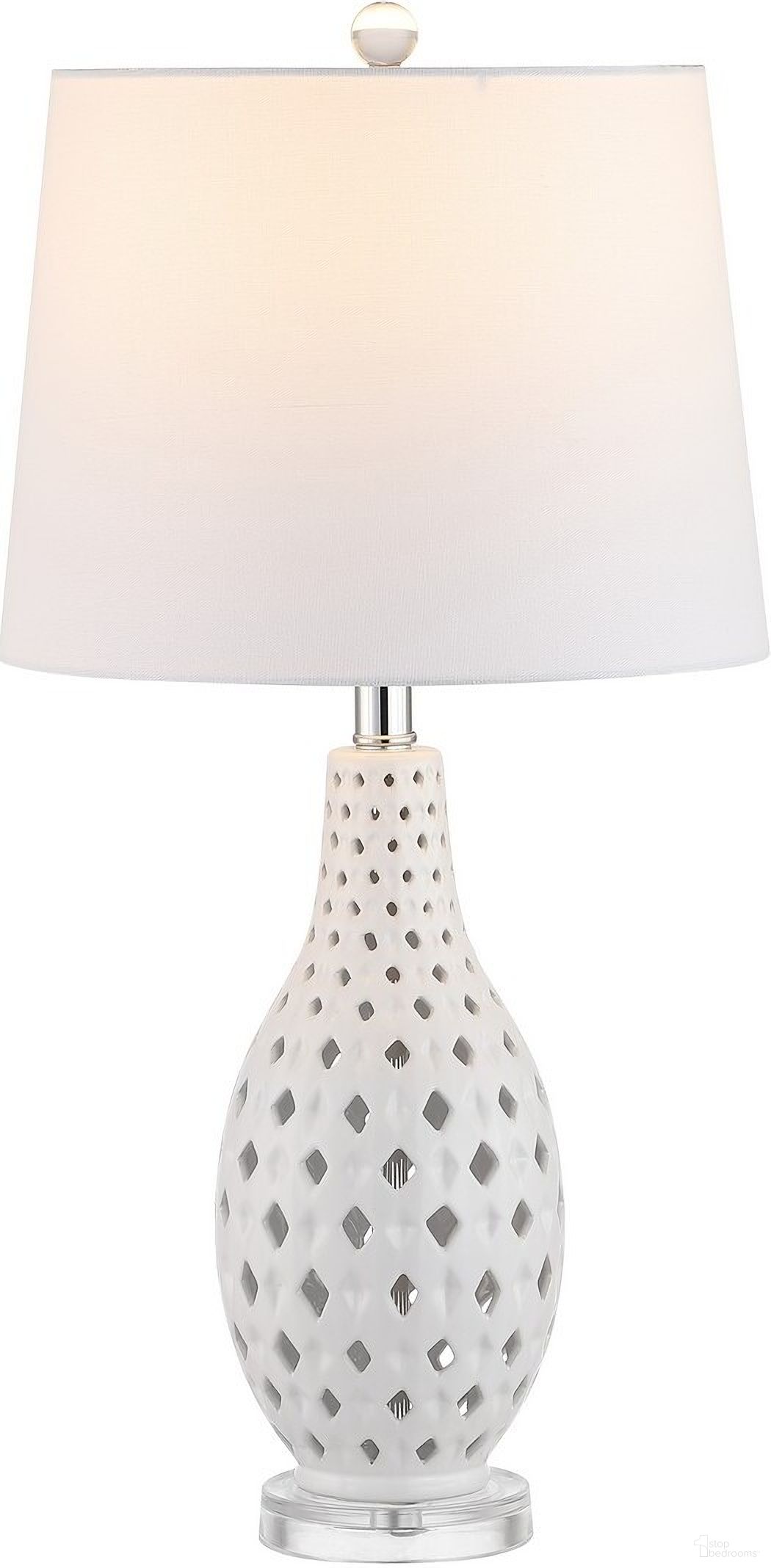 Harlem Ceramic Table Lamp in White