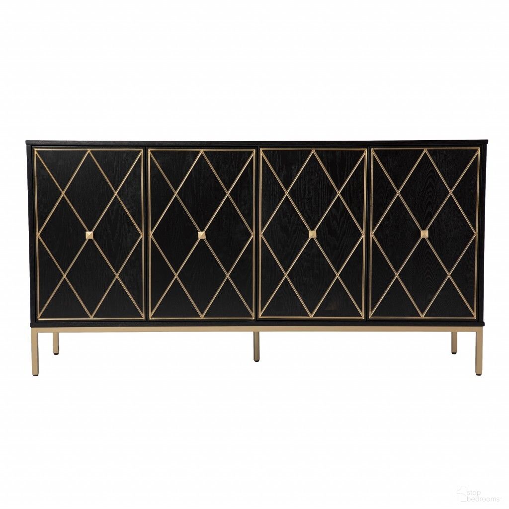 Harlequin Sideboard Storage Cabinet In Black and Gold