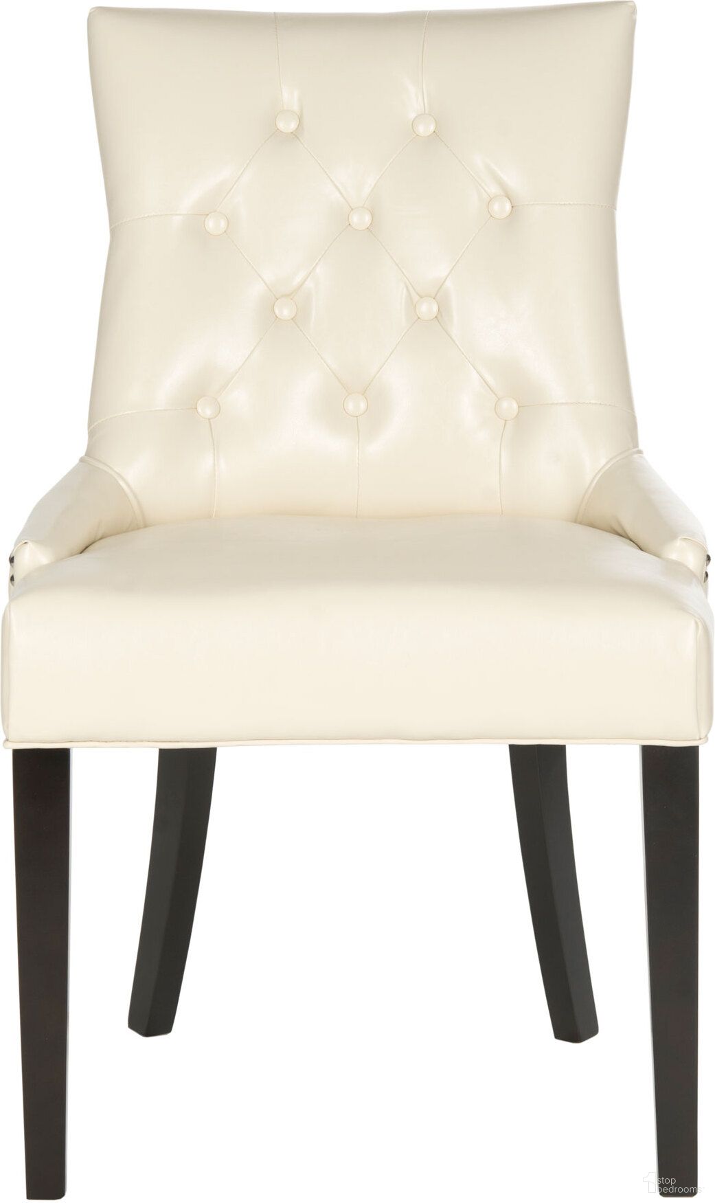 The appearance of Harlow Flat Cream and Espresso Tufted Ring Chair Set of 2 designed by Safavieh in the glam interior design. This cream piece of furniture was selected by 1StopBedrooms from Harlow Collection to add a touch of cosiness and style into your home. Sku: MCR4716B-SET2. Material: Stainless Steel. Chair Type: Side Chair.