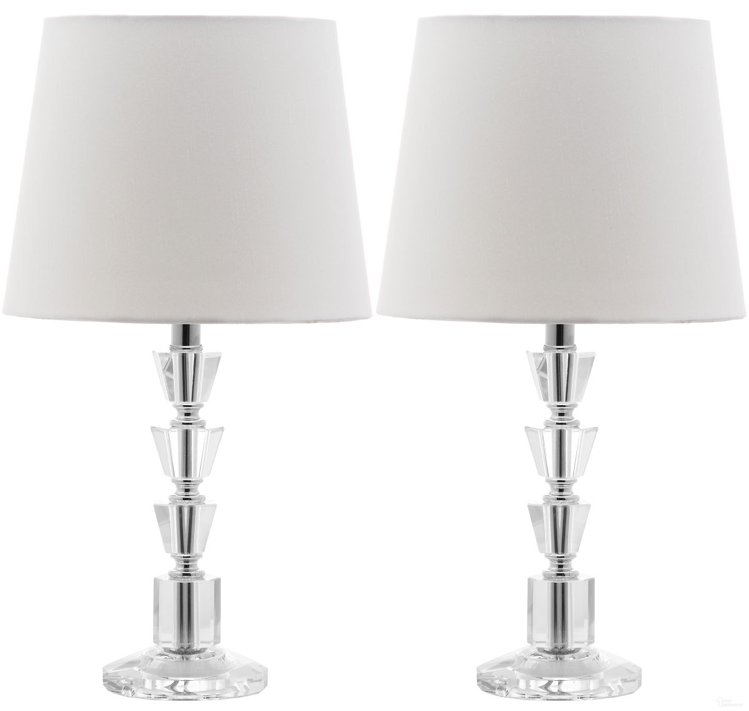The appearance of Harlow Off-White Tiered Crystal Orb Lamp Set of 2 designed by Safavieh in the glam interior design. This clear piece of furniture was selected by 1StopBedrooms from Harlow Collection to add a touch of cosiness and style into your home. Sku: LIT4125C-SET2. Material: Chrome.