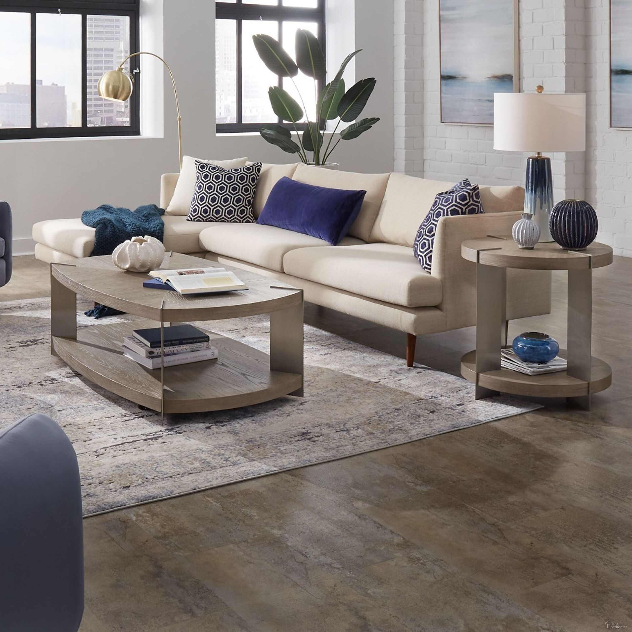 Harlow Oval Occasional Table Set In Sandstone