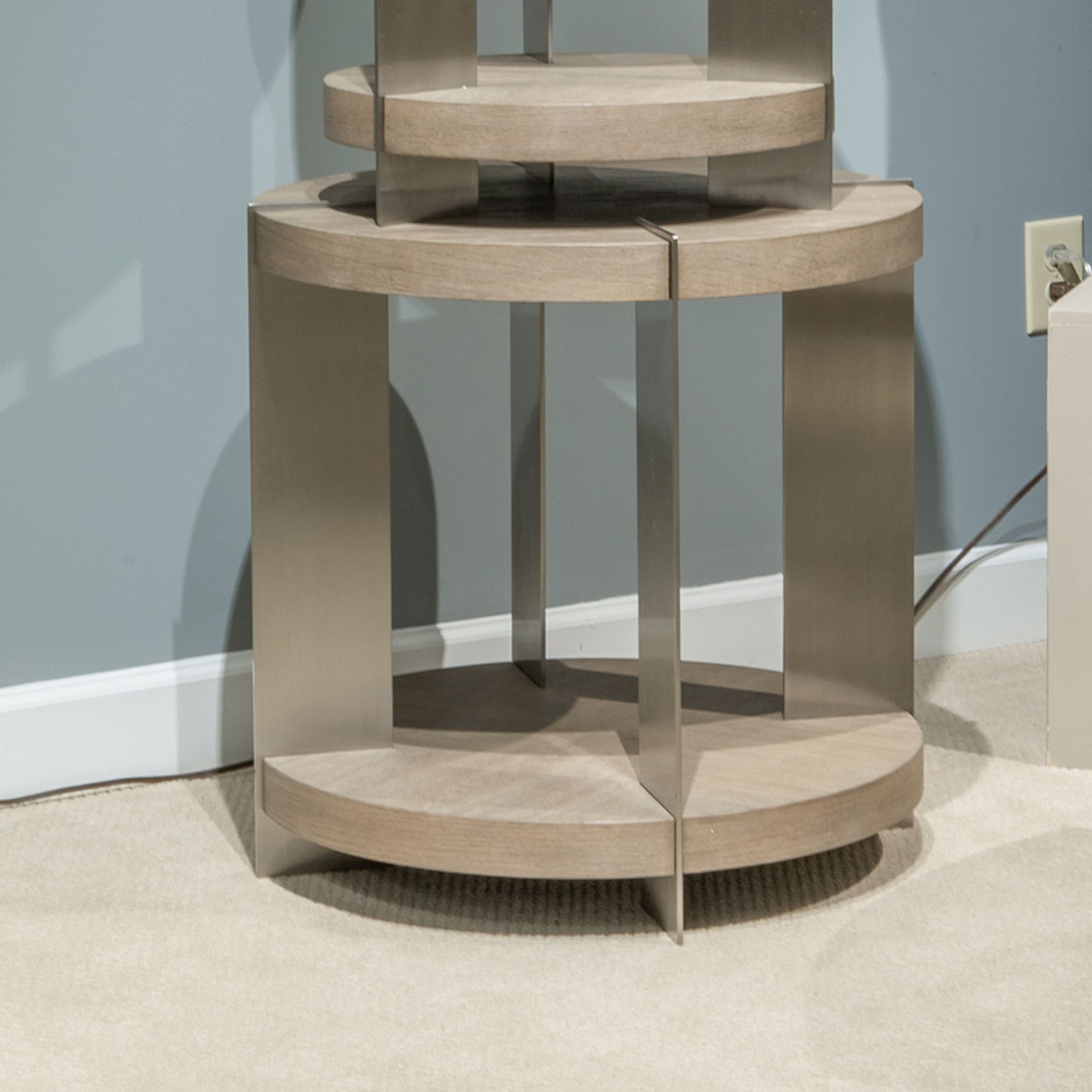 Harlow Round End Table In Sandstone