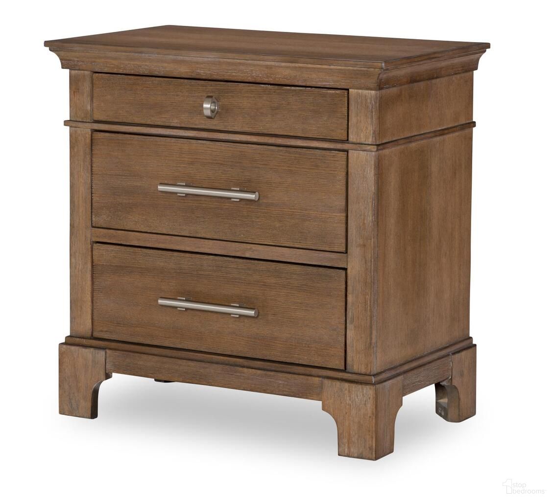 The appearance of Harmony 3 Drawer Nightstand In Ovation Tweed designed by Legacy Classic in the transitional interior design. This ovation tweed piece of furniture  was selected by 1StopBedrooms from Harmony Collection to add a touch of cosiness and style into your home. Sku: TY5801-3100. Material: Ash Veneer.