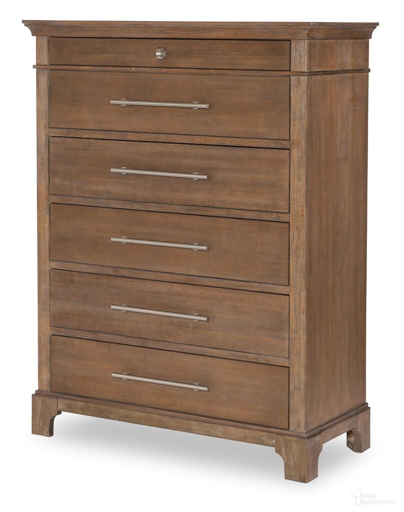 The appearance of Harmony 6 Drawer Chest In Ovation Tweed designed by Legacy Classic in the transitional interior design. This ovation tweed piece of furniture  was selected by 1StopBedrooms from Harmony Collection to add a touch of cosiness and style into your home. Sku: TY5801-2200. Material: Ash Veneer.