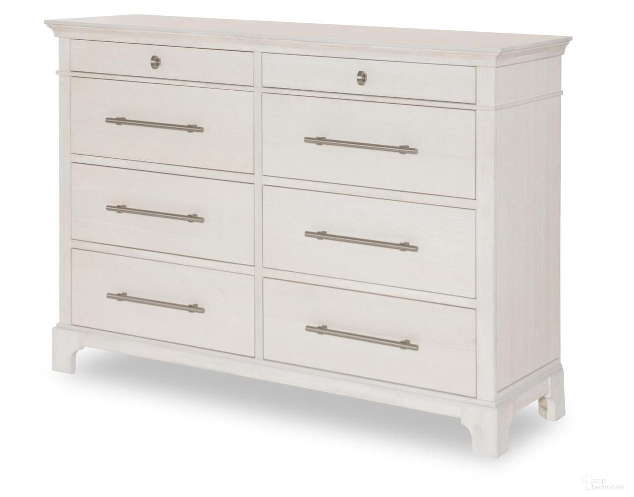 The appearance of Harmony 8 Drawer Dresser In Prelude Frost designed by Legacy Classic in the transitional interior design. This prelude frost piece of furniture was selected by 1StopBedrooms from Harmony Collection to add a touch of cosiness and style into your home. Sku: TY5800-1200. Material: Ash Veneer.