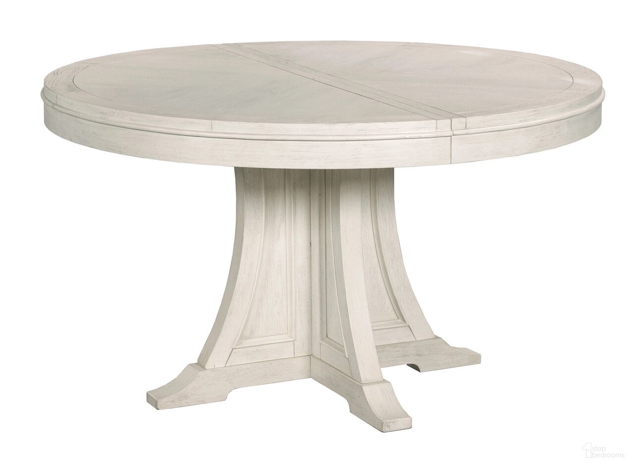 The appearance of Harmony Jolet Round Dining Table In Eggshell designed by American Drew in the modern / contemporary interior design. This eggshell piece of furniture was selected by 1StopBedrooms from Harmony Collection to add a touch of cosiness and style into your home. Sku: 266-701. Table Base Style: Pedestal. Table Top Shape: Round. Material: Wood. Size: 54".