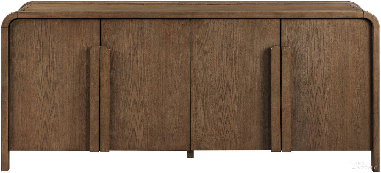 Harmony Oak Veneer and Solid Wood Sideboard/Buffet In Brown