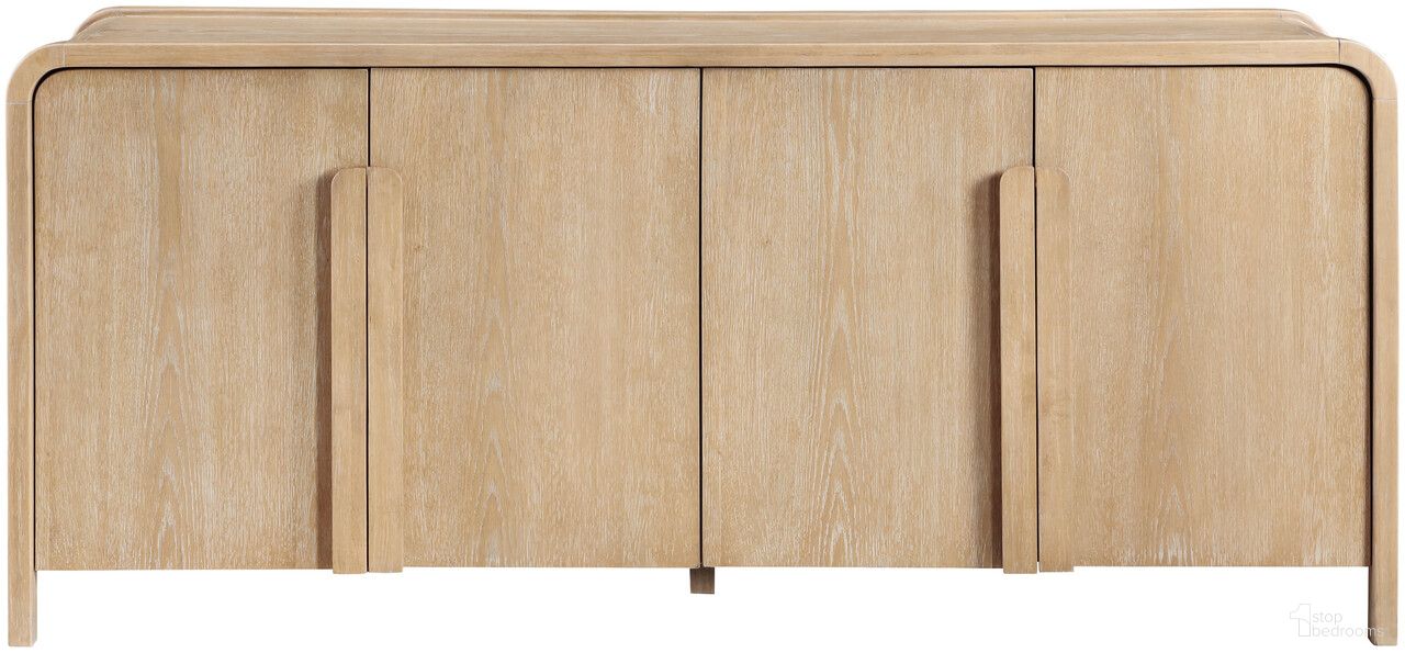 The appearance of Harmony Oak Veneer and Solid Wood Sideboard/Buffet In Natural designed by Meridian in the transitional interior design. This natural piece of furniture was selected by 1StopBedrooms from Harmony Collection to add a touch of cosiness and style into your home. Sku: 77057Natural. Material: Oak Veneer.