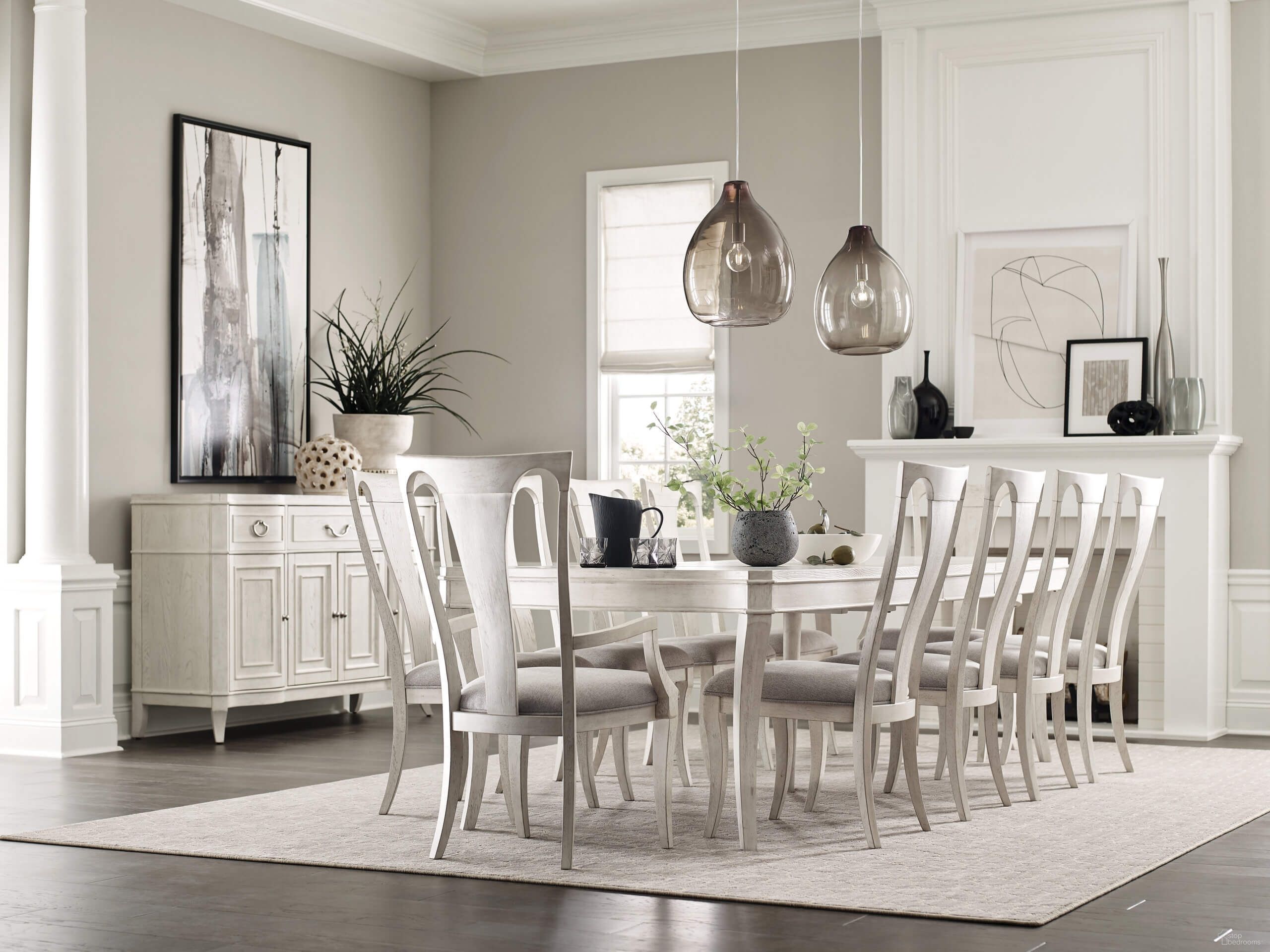 The appearance of Harmony Rectangular Dining Set In In Eggshell designed by American Drew in the modern / contemporary interior design. This eggshell piece of furniture was selected by 1StopBedrooms from Harmony Collection to add a touch of cosiness and style into your home. Sku: 266-744;266-636;266-636;266-636;266-636. Table Base Style: Legs. Material: Wood. Table Top Shape: Rectangular. Size: 42" x 72".