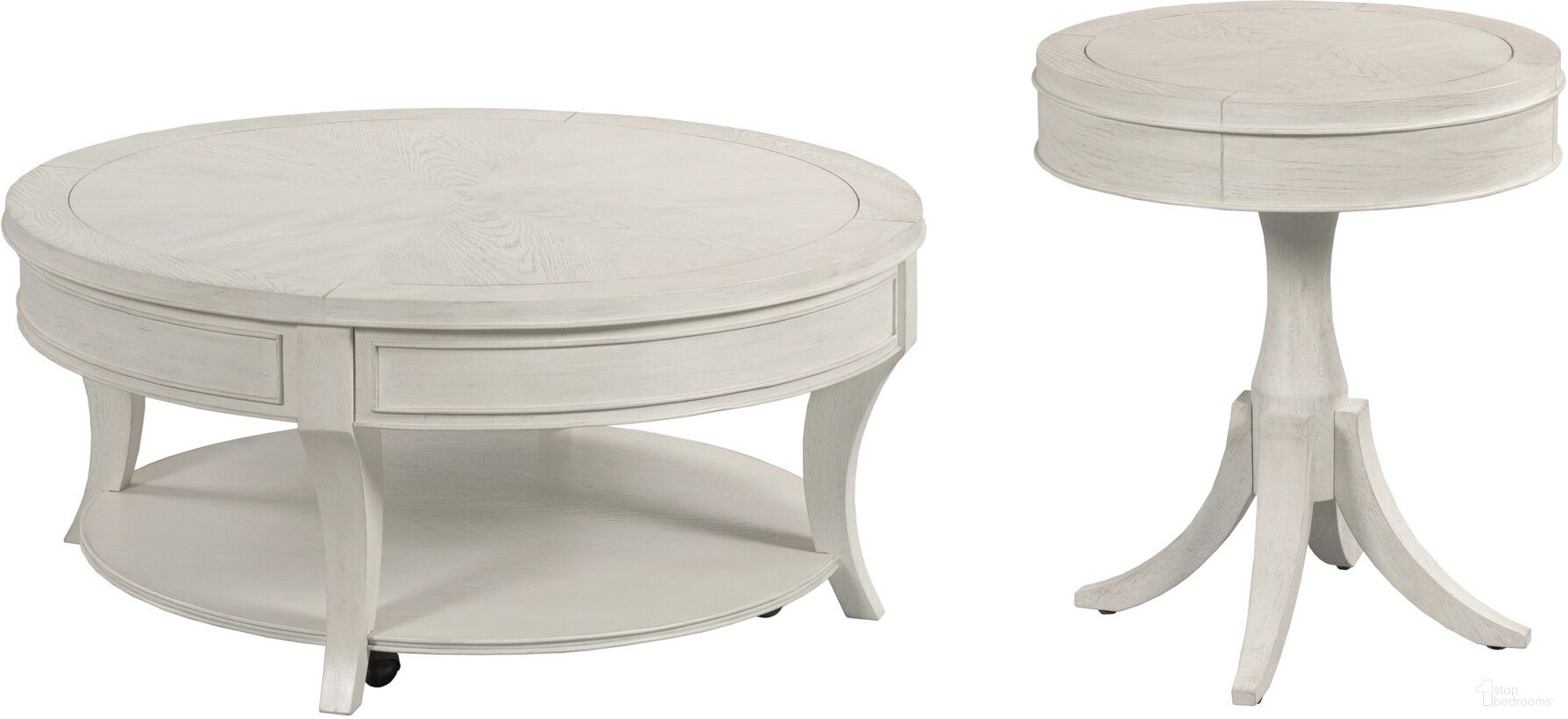 The appearance of Harmony Round Occasional Table Set In Eggshell designed by American Drew in the modern / contemporary interior design. This eggshell piece of furniture  was selected by 1StopBedrooms from Harmony Collection to add a touch of cosiness and style into your home. Sku: 266-911;266-916;266-916;266-916;266-916. Material: Wood.