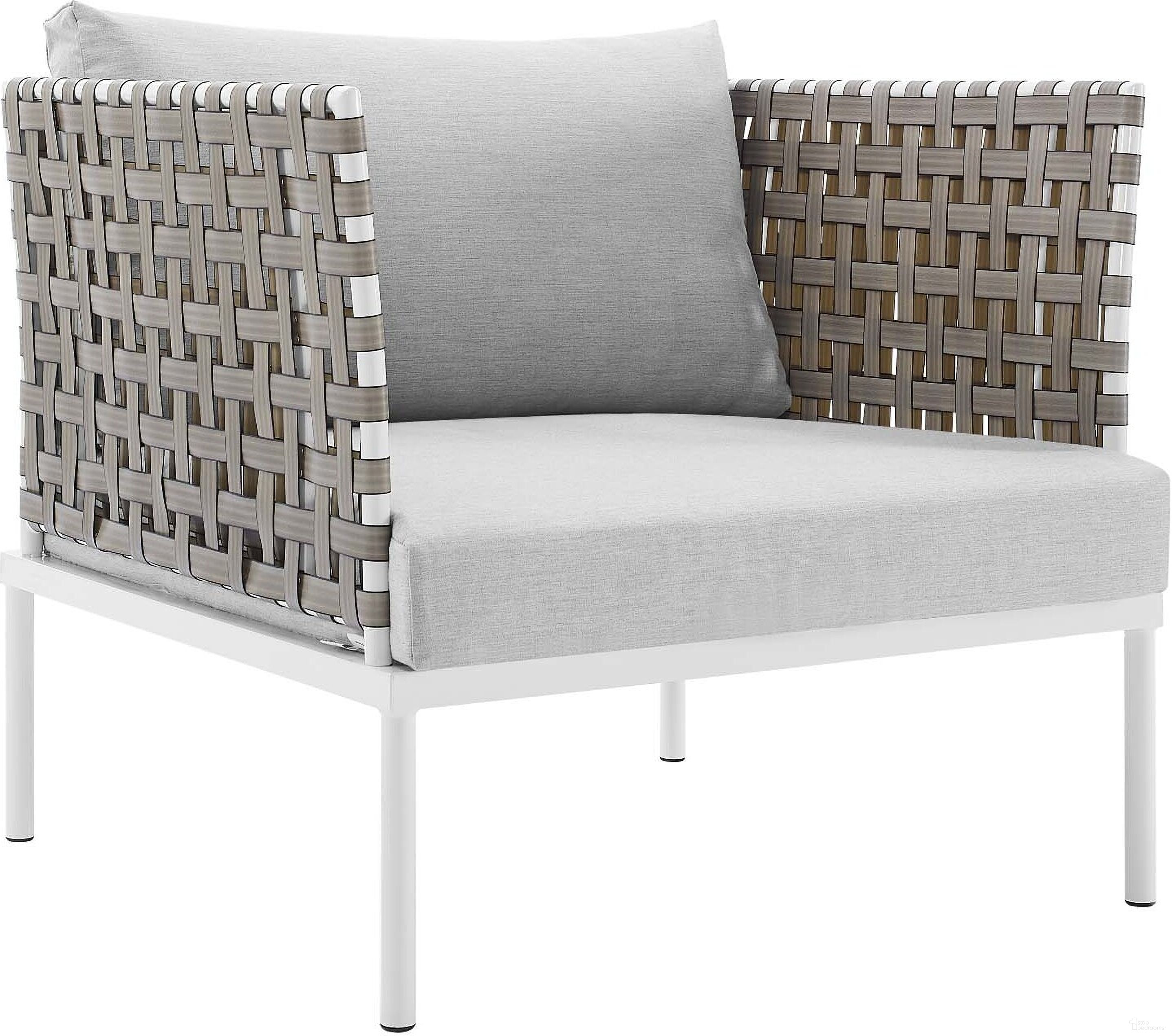 The appearance of Harmony Sunbrella Basket Weave Outdoor Patio Aluminum Arm Chair In Tan designed by Modway in the modern / contemporary interior design. This tan piece of furniture  was selected by 1StopBedrooms from Harmony Collection to add a touch of cosiness and style into your home. Sku: EEI-4954-TAN-GRY. Material: Polyester.