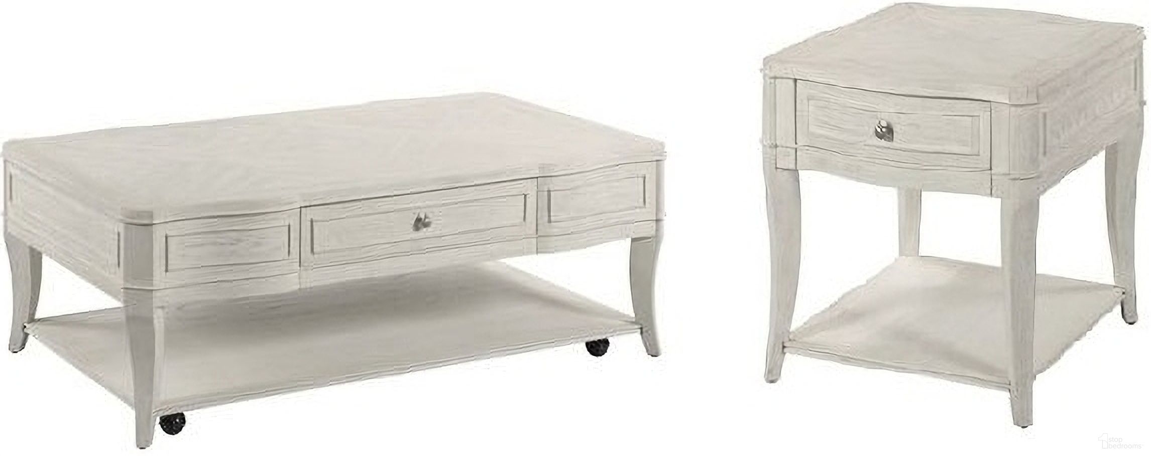 The appearance of Harmony Talia Occasional Table Set In Eggshell designed by American Drew in the modern / contemporary interior design. This eggshell piece of furniture  was selected by 1StopBedrooms from Harmony Collection to add a touch of cosiness and style into your home. Sku: 266-910;266-915. Material: Wood.