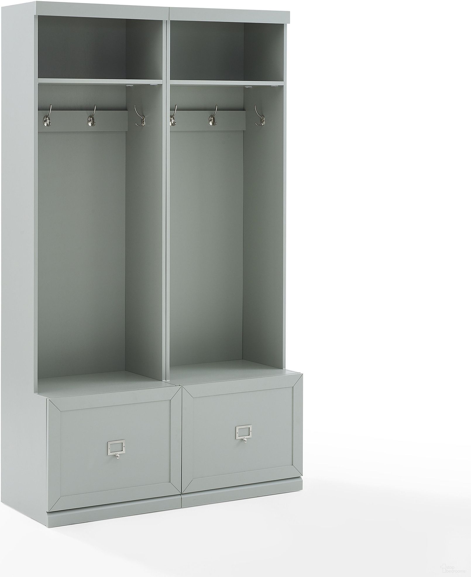 Harper 2-Piece Hall Tree Entryway Set In Gray