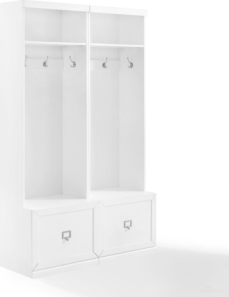 Harper 2-Piece Hall Tree Entryway Set In White