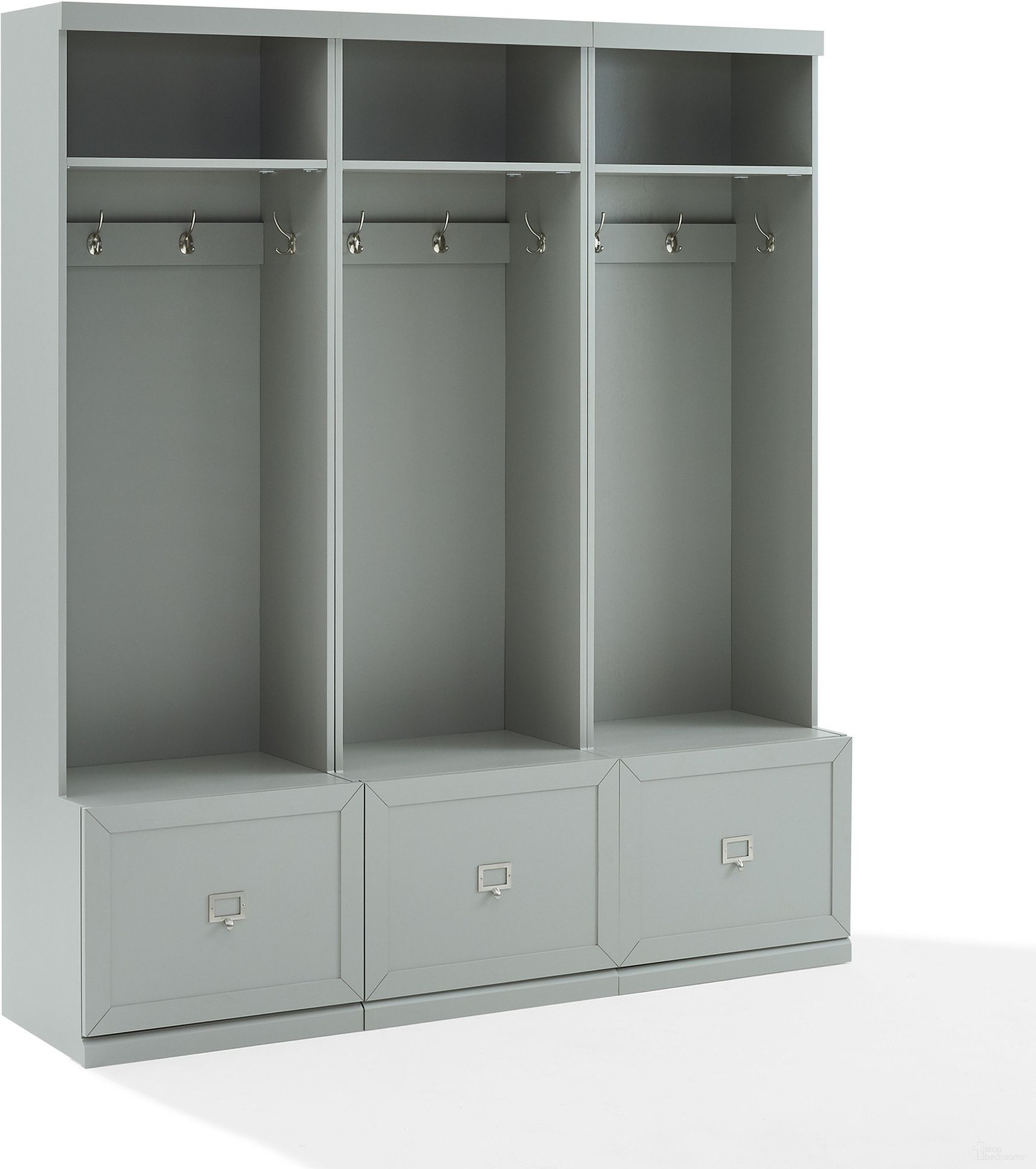 Harper 3-Piece Hall Tree Entryway Set In Gray