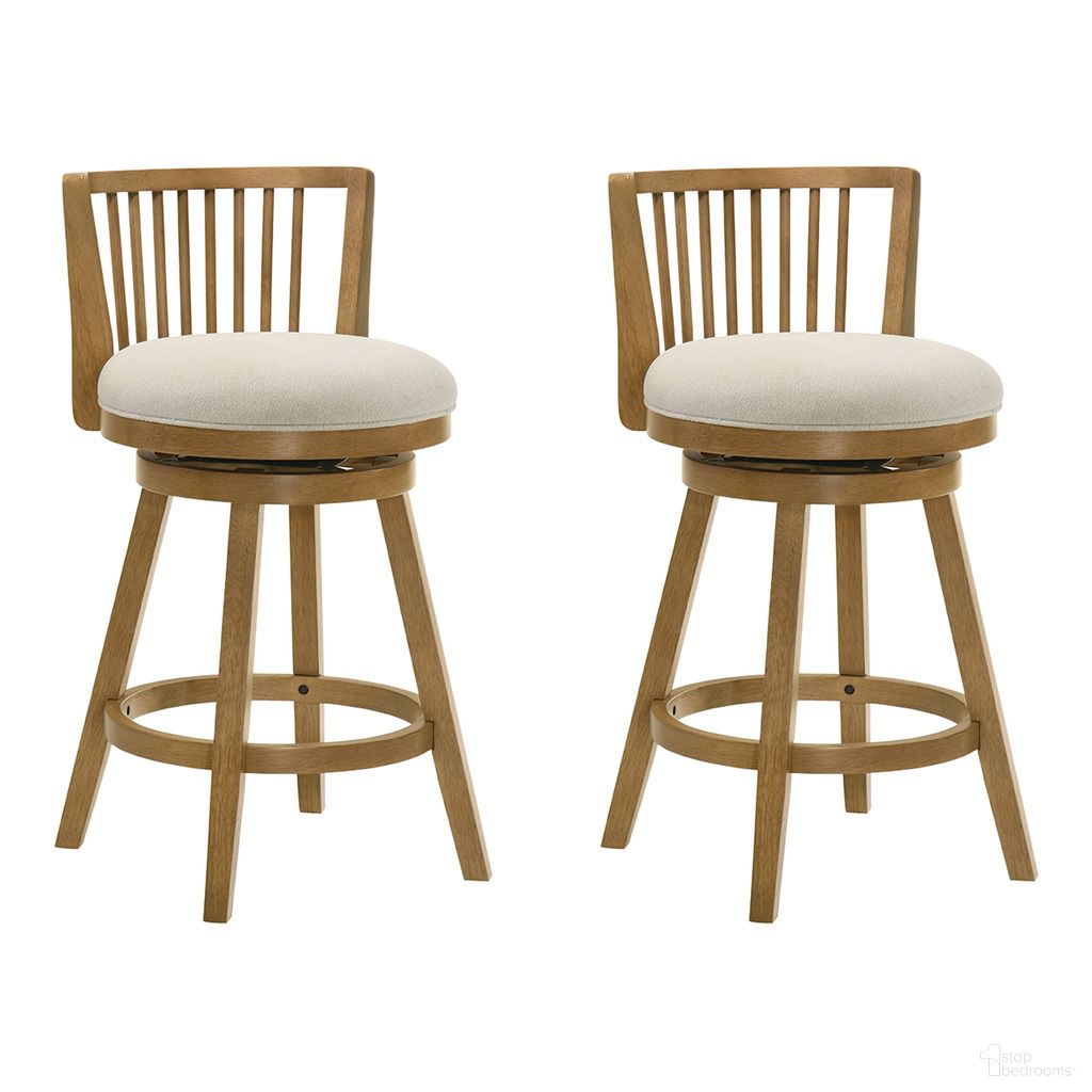 The appearance of Harper 30 Inch Bar Height Swivel Barstool Set of 2 In Ivory and Amber Glow designed by Armen Living in the country / farmhouse interior design. This ivory/amber glow piece of furniture was selected by 1StopBedrooms from Harper Collection to add a touch of cosiness and style into your home. Sku: LCHABAAGDU30;LCHABAAGDU30. Material: Polyester.