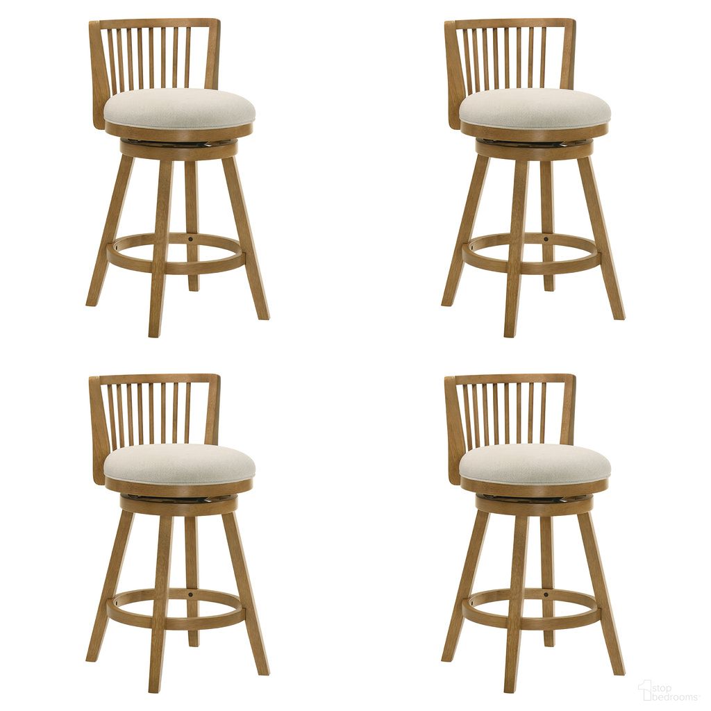 The appearance of Harper 30 Inch Bar Height Swivel Barstool Set of 4 In Ivory and Amber Glow designed by Armen Living in the country / farmhouse interior design. This ivory/amber glow piece of furniture was selected by 1StopBedrooms from Harper Collection to add a touch of cosiness and style into your home. Sku: LCHABAAGDU30;LCHABAAGDU30;LCHABAAGDU30;LCHABAAGDU30. Material: Polyester.
