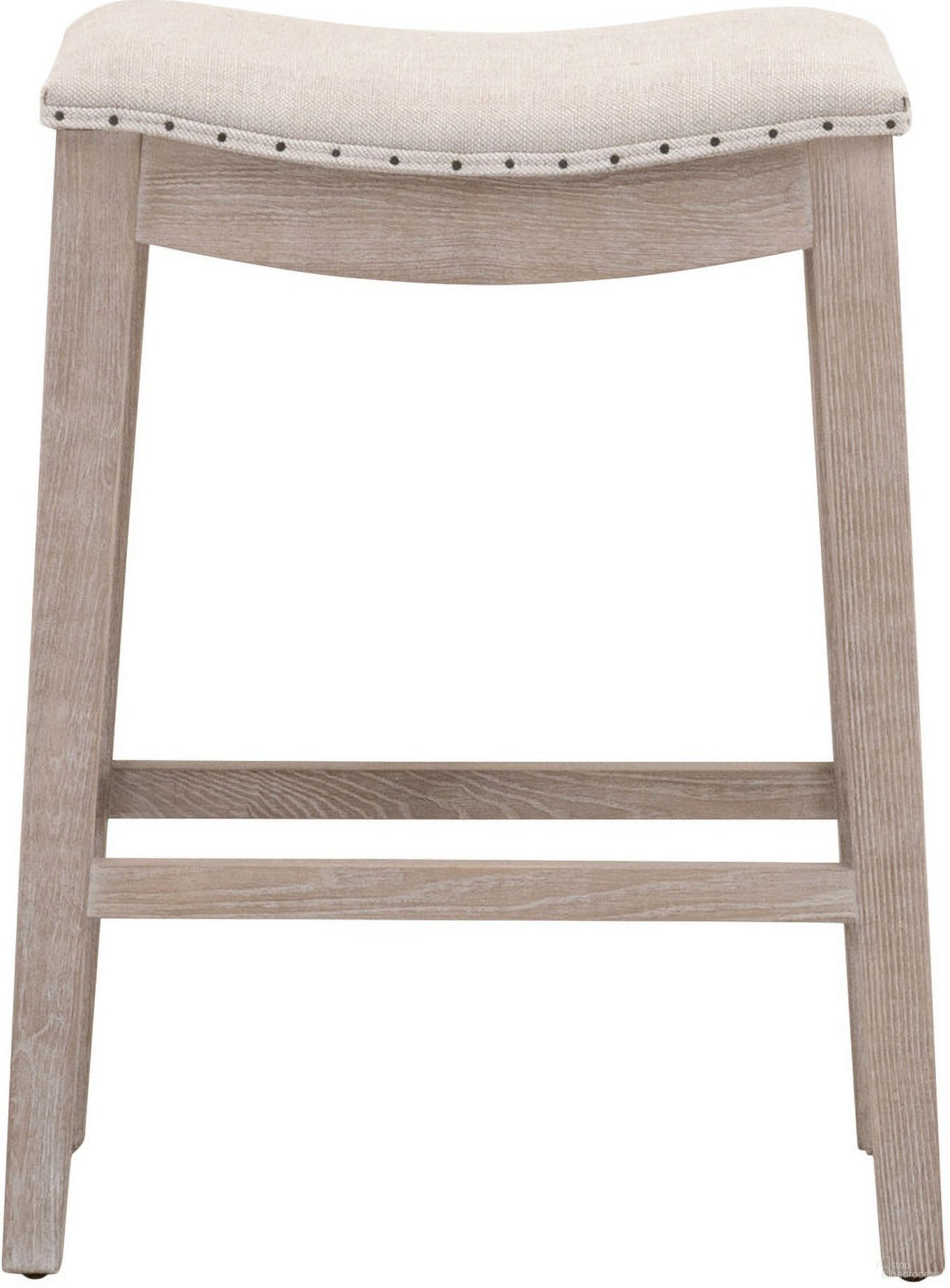 The appearance of Essentials Harper Counter Stool In Bisque and Natural Gray designed by Essentials For Living in the transitional interior design. This bisque/natural gray piece of furniture was selected by 1StopBedrooms from Essentials Collection to add a touch of cosiness and style into your home. Sku: 6415-CSUP.NG/BIS. Material: Ash Wood.