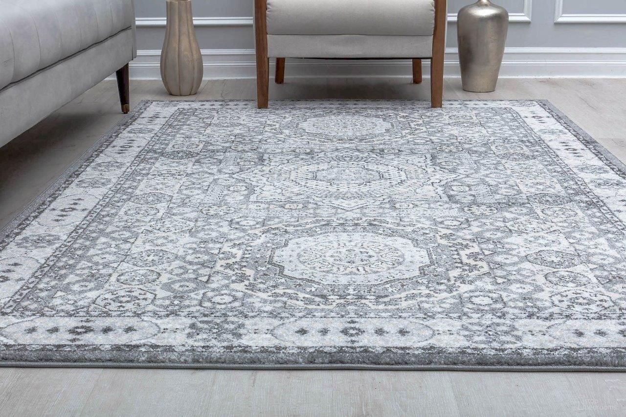 Harper HY60H Ice Cube Silver Abstract Vintage Gray 2' x 4' Area Rug by