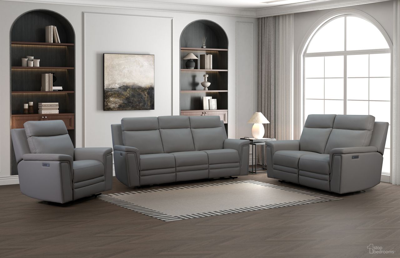 Harper Power Reclining Living Room Set In Cement