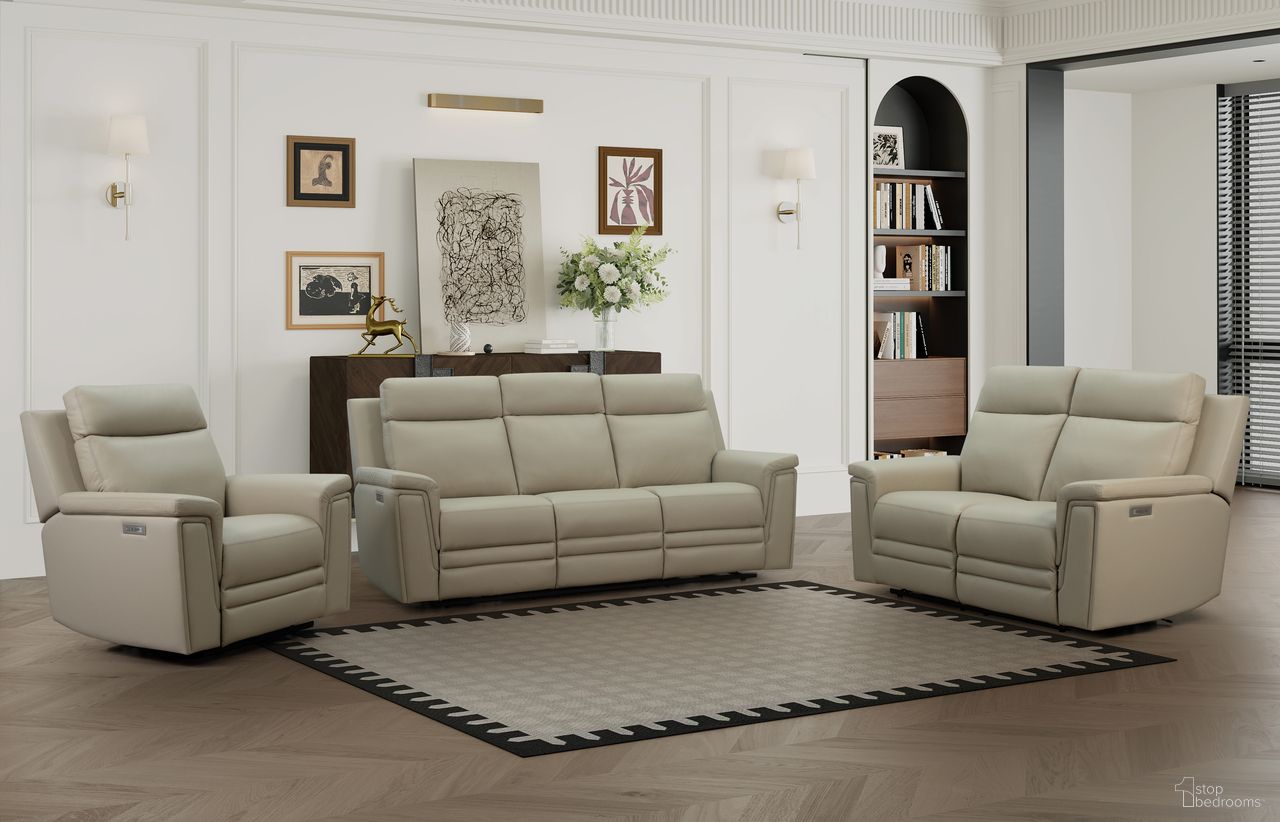 Harper Power Reclining Living Room Set In Taupe