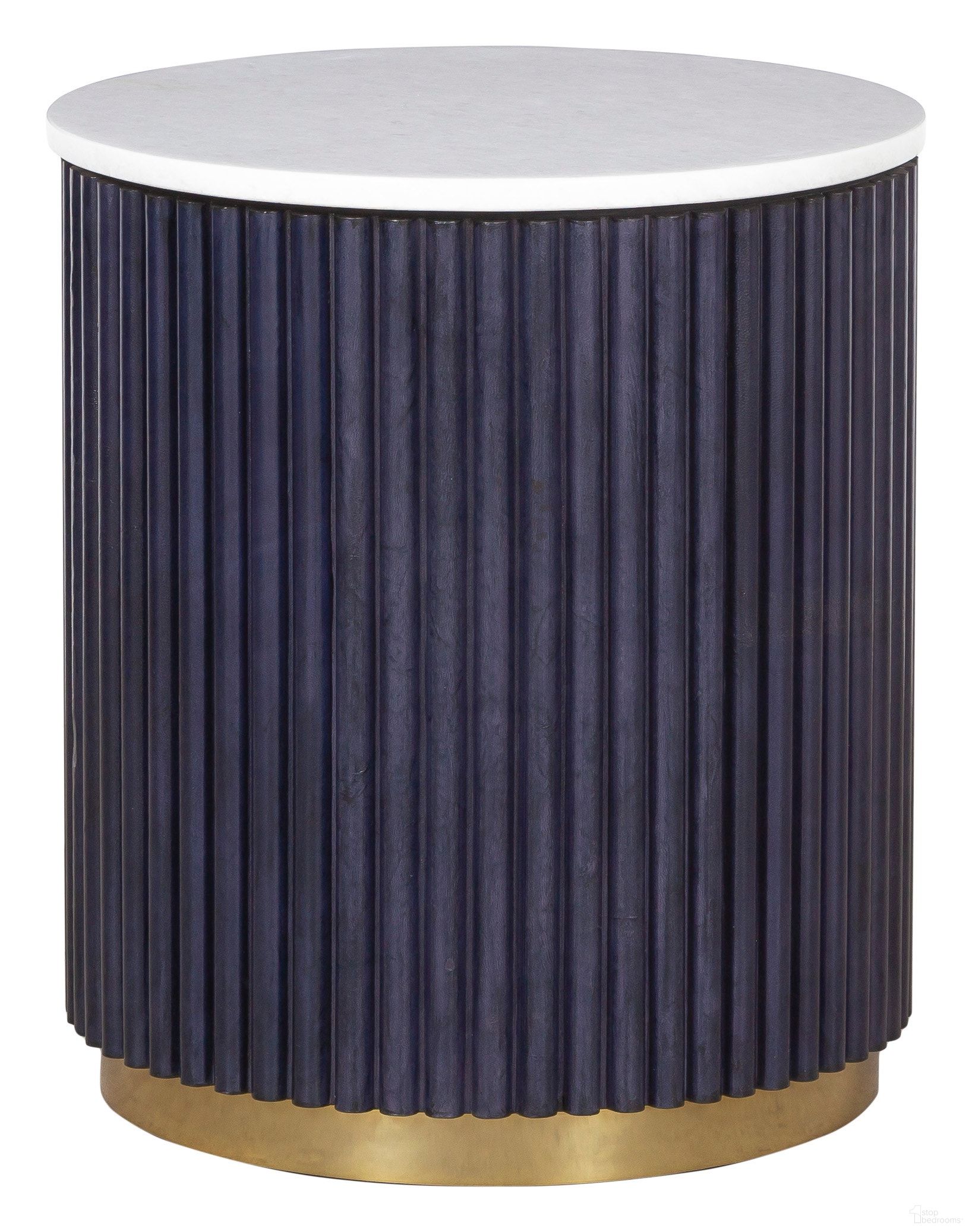 Harper Round End Table In Navy