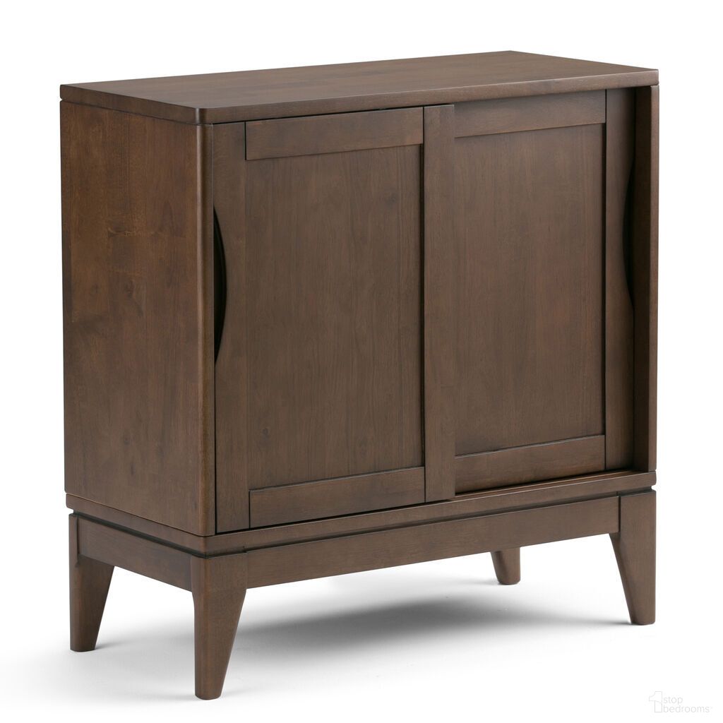 The appearance of Harper Solid Hardwood Low Storage Cabinet In Walnut Brown designed by Simpli Home in the transitional interior design. This walnut brown piece of furniture was selected by 1StopBedrooms from Harper Collection to add a touch of cosiness and style into your home. Sku: 3AXCHRP-05. Material: Rubberwood.