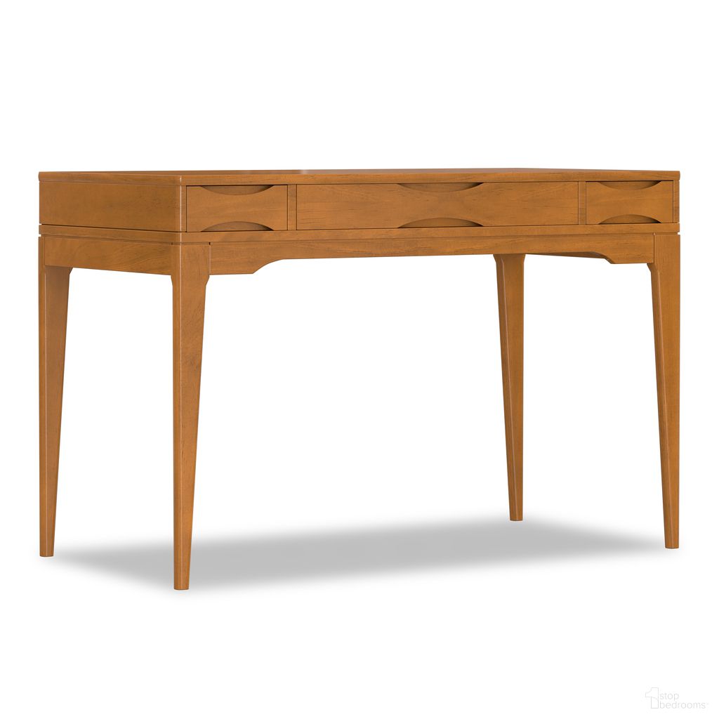 The appearance of Harper Solid Hardwood Small Desk In Light Golden Brown designed by Simpli Home in the transitional interior design. This light golden brown piece of furniture was selected by 1StopBedrooms from Harper Collection to add a touch of cosiness and style into your home. Sku: AXCHRP-58-LGB. Material: Rubberwood.