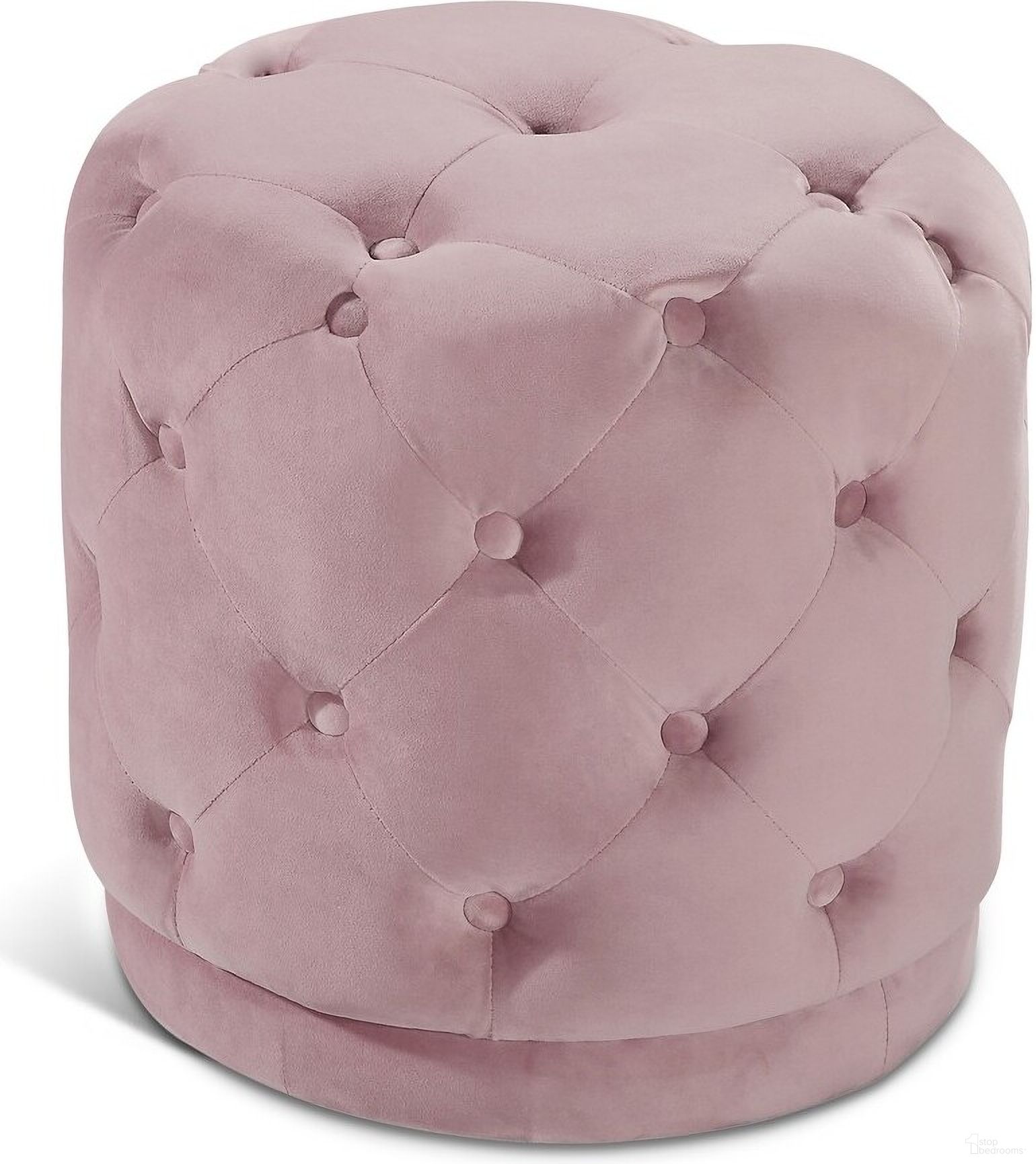 The appearance of Harper Velvet Ottoman/Stool In Pink designed by Meridian in the modern / contemporary interior design. This pink piece of furniture  was selected by 1StopBedrooms from Harper Collection to add a touch of cosiness and style into your home. Sku: 136Pink. Material: Velvet.