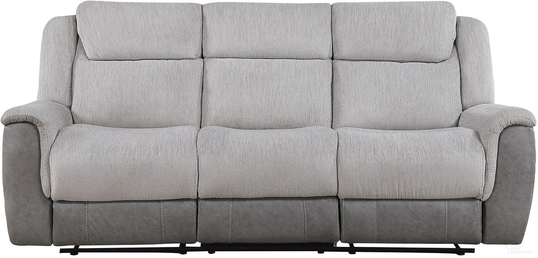 The appearance of Harriette Double Reclining Sofa In Gray designed by Homelegance in the modern / contemporary interior design. This gray piece of furniture was selected by 1StopBedrooms from Harriette Collection to add a touch of cosiness and style into your home. Sku: 9703GY-3. Material: Chenille.